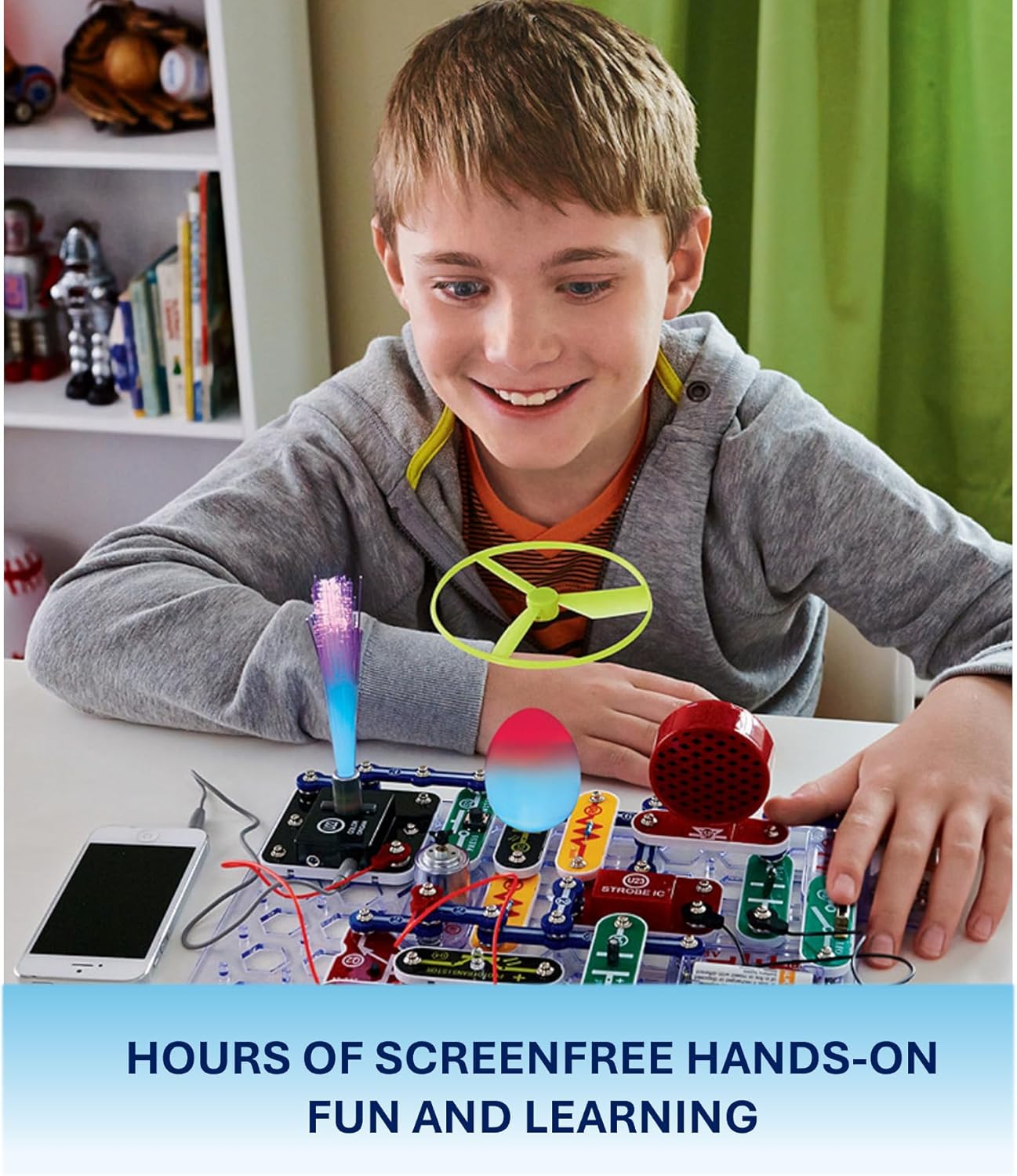 Snap Circuits Light Electronics Exploration Kit | Over 175 Exciting STEM Projects | Full Color Project Manual | 55+ Snap Circuits Parts | STEM Educational Toys for Kids 8+