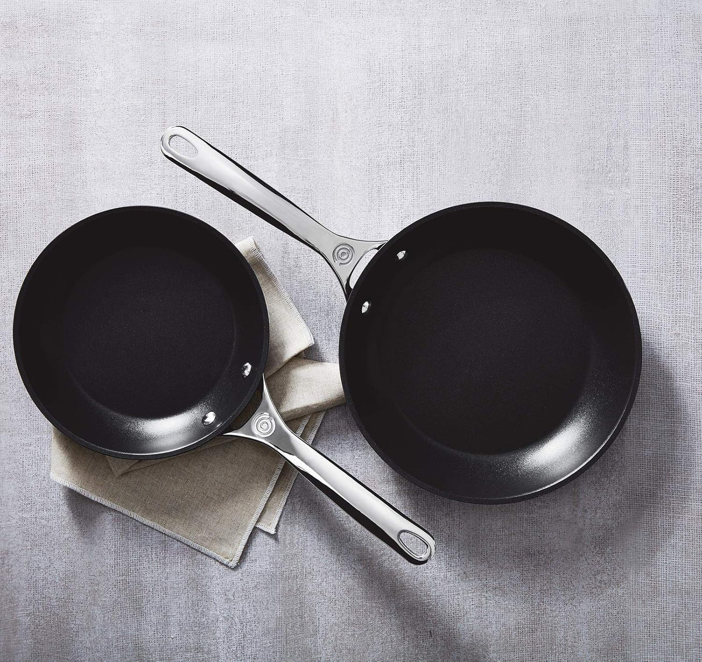 Le Creuset 8 Piece Multi-Purpose Enameled Cast Iron with SS Knobs, Stoneware, and Toughened Nonstick PRO Fry Pan Complete Cookware Set - Marseille