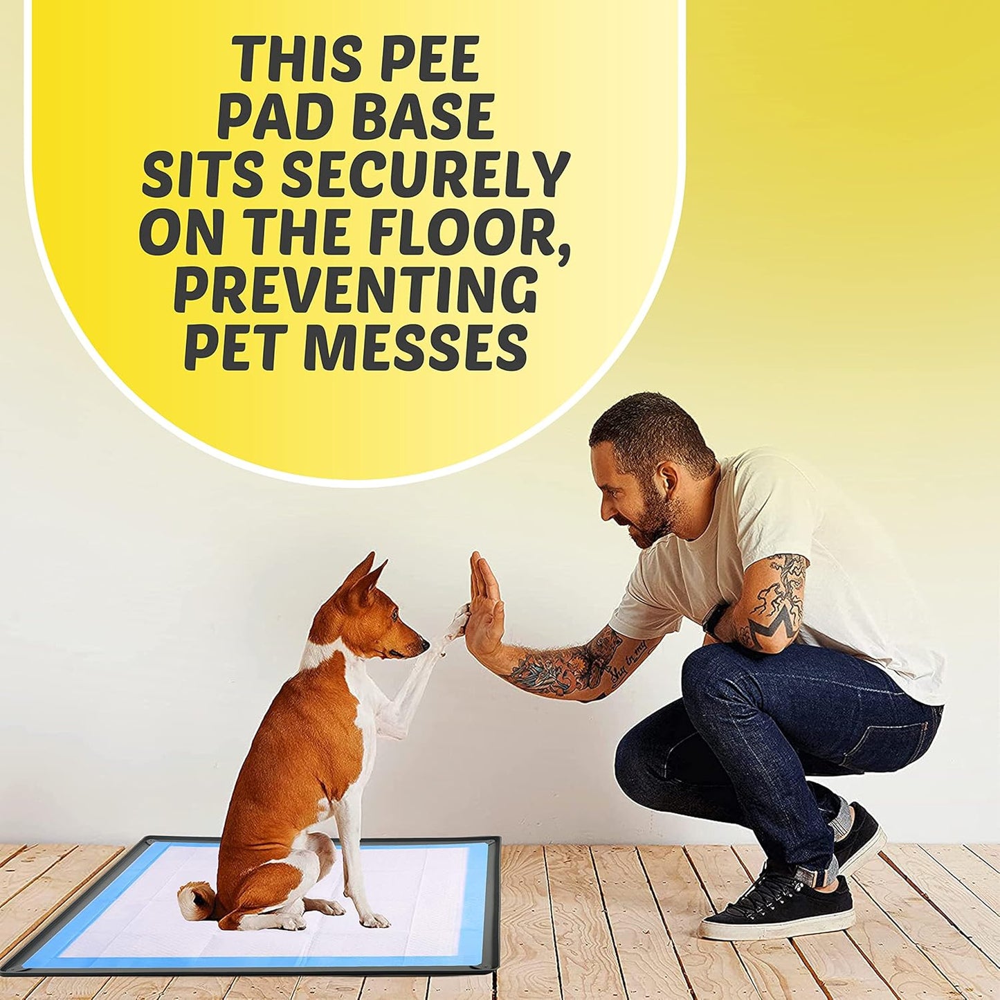 TidyFriend Pee Pad Holder Tray with Corner Clip 28 x 30 Inches - Easy to Clean & Store, No Spill Silicon Training Pad for Dogs (Grey)