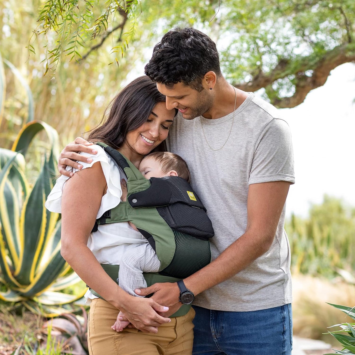 LÍLLÉbaby Complete Airflow Deluxe Ergonomic 6-in-1 Baby Carrier Infant to Toddler with Lumbar Support (7-45 Pounds), 360 Degree Baby Wearing, Inward and Outward Facing (Olive/Black)