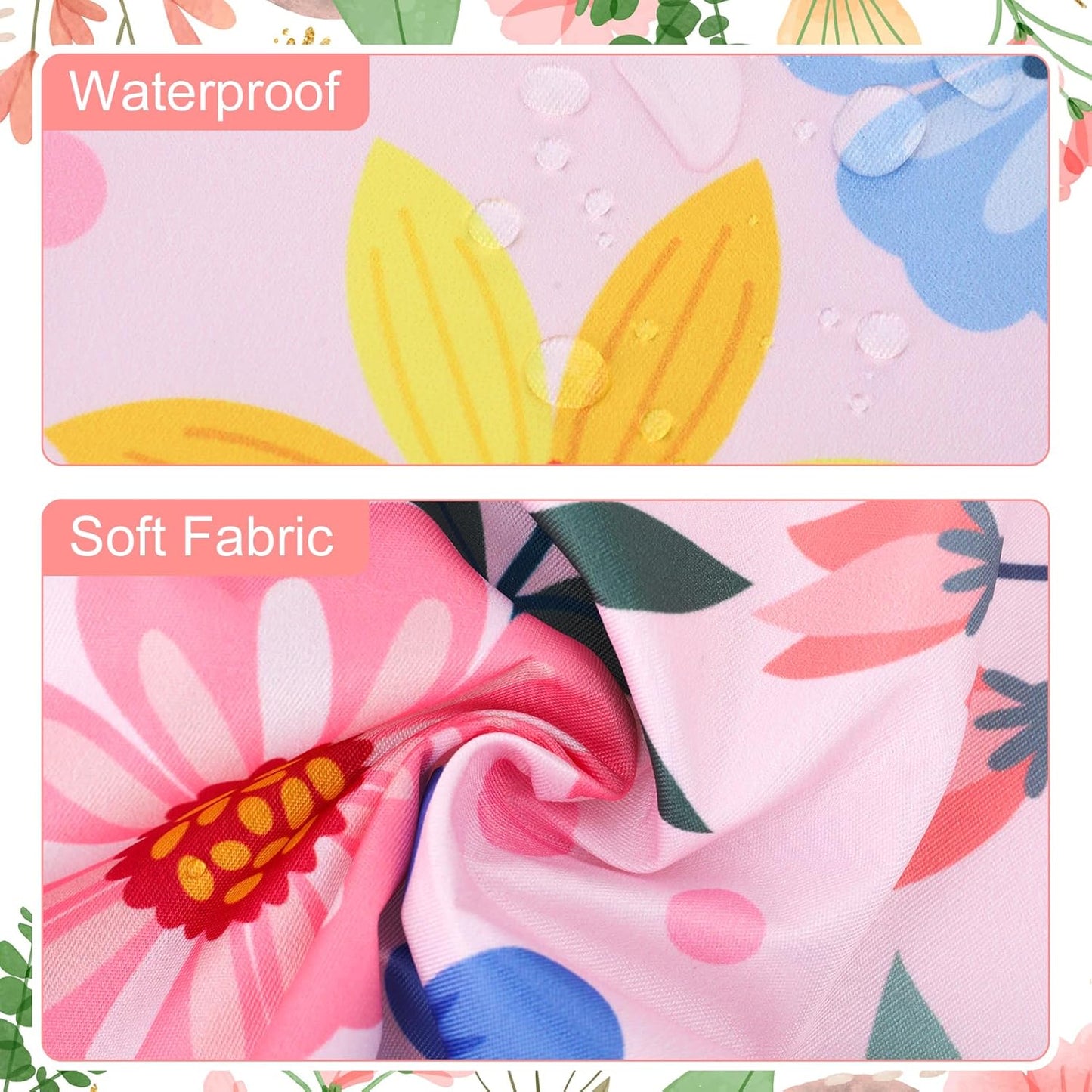 2 Pack Floral Apron for Women with Pockets, Adjustable Kitchen Chef Apron for Cooking, Baking, Gardening, Crafting