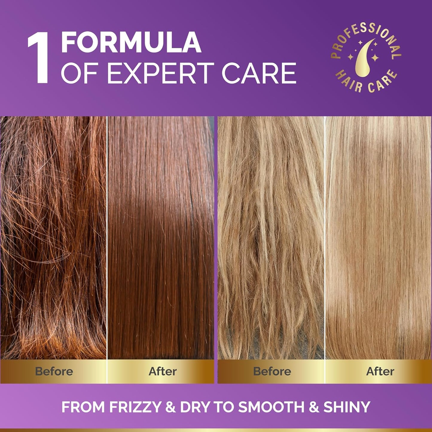 Hydrating Hair Serum for Dry & Frizzy Hair, Lightweight Leave-In Anti-Frizz Treatment, Non-Greasy Split Ends Repair with Keratin, Biotin, Castor & Rosemary Oils, Smooth Shine & Heat Protection, 5 oz