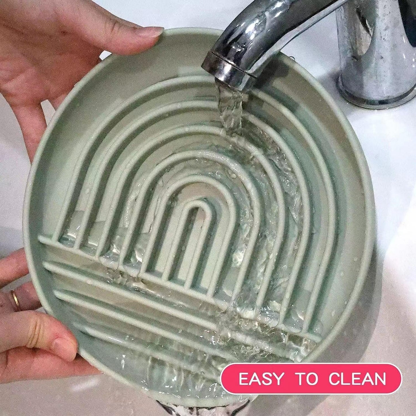 Slow Feeder Dog Bowl,Silicone Puzzle Bowl & Lick Mat,Preventing Choking Dog Bowls,Slow Eating,Healthy Eating,Anti Gulping Slow Feeding Dog Bowl,Dishwasher Safe(Sage Green)