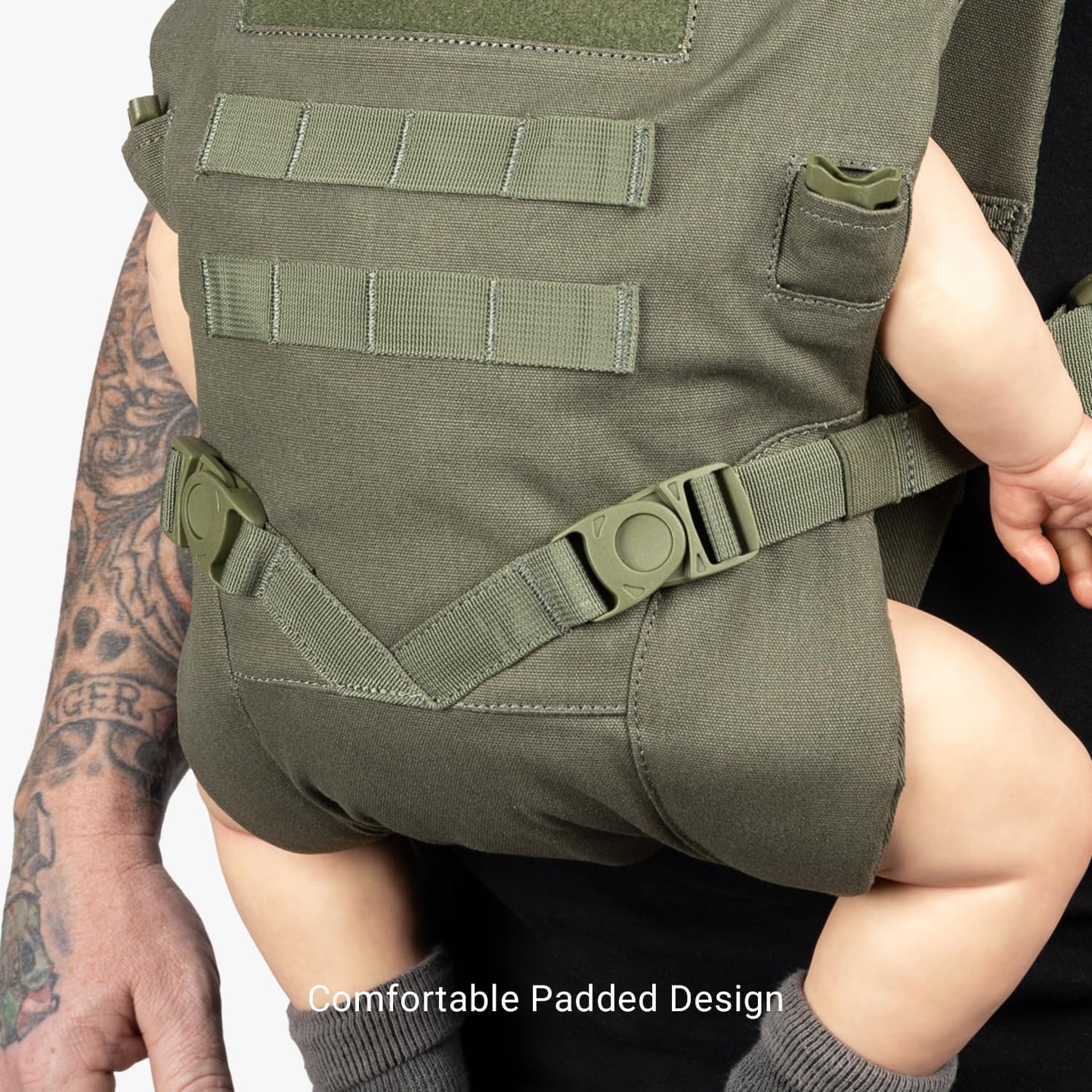 Tactical Baby Gear Tactical Baby Carrier for Dads – Ergonomic, Hip Healthy & Comfortable for Infants and Toddlers (8–33 lbs) (Ranger Green)
