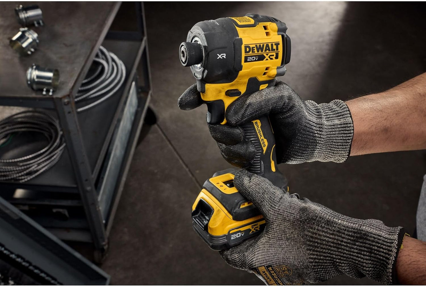 DEWALT 20V MAX 1/4 Inch Hydraulic Impact Driver,Quiet, Brushless Cordless XR Extreme Runtime, LED Halo Ring, Tool Only (DCF870B)