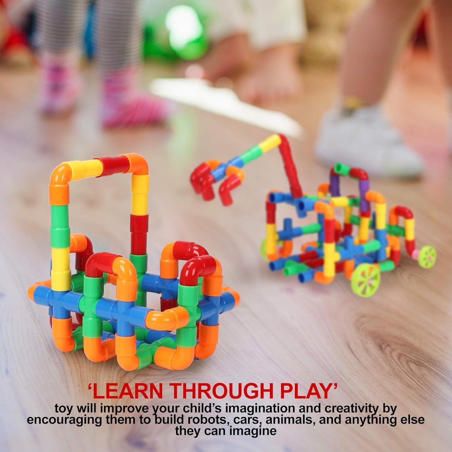 STEM Building Blocks Toy for Kids, Educational Toddlers Preschool Brain Toy Kit, Constructions Toys for 3 4 5 6 7 8 Years Age Boys and Girls–Creativity Kids Materials Toys