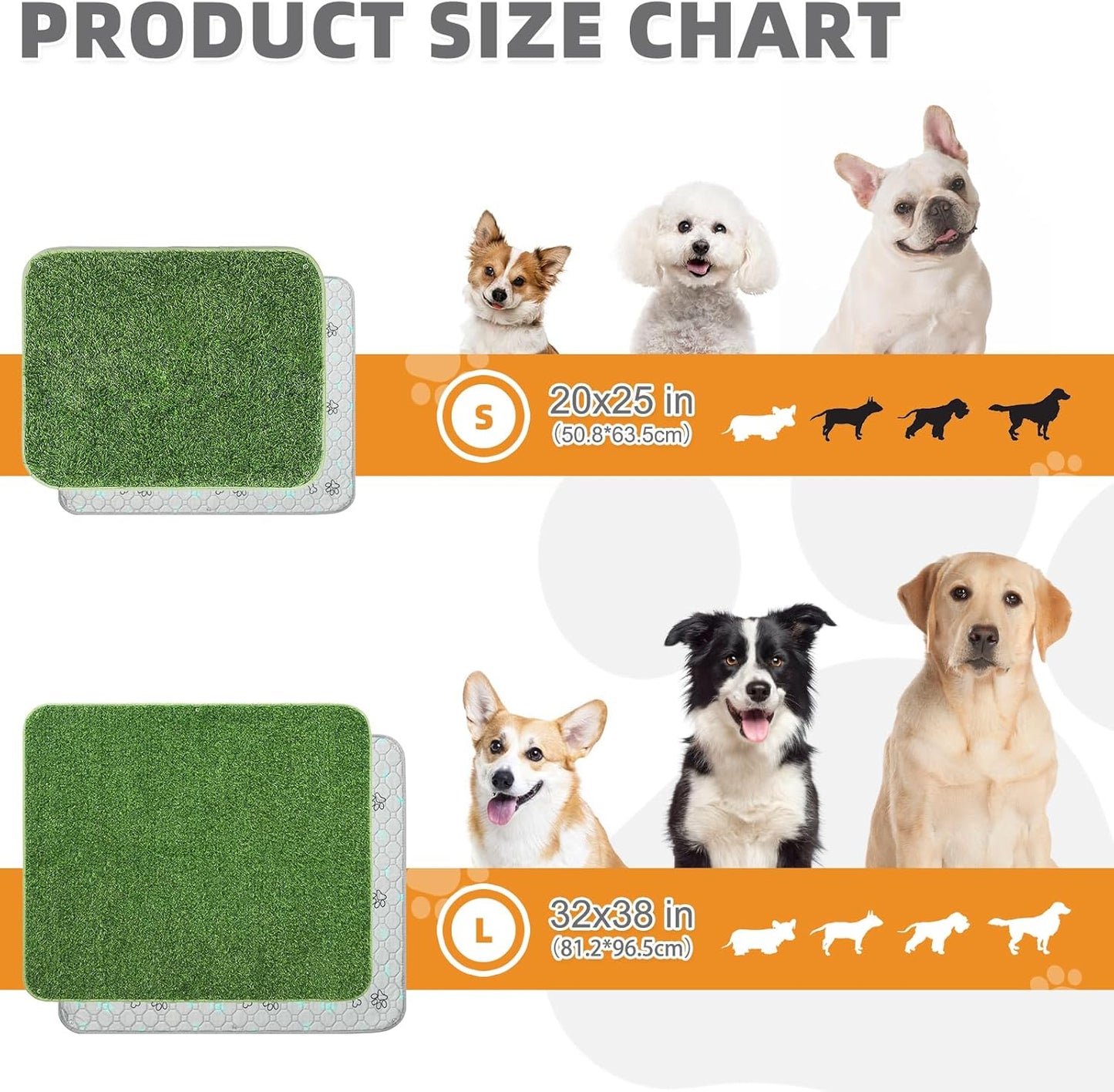 KOOLTAIL Dog Grass Pad with Washable Pee Pads for Puppy Potty Tray,20"*25" Soft Artificial Turf Multipurpose Reusable Grass Patch Pads for Dogs Litter Box, Leakproof for Doggie Training Indoor Outdoor