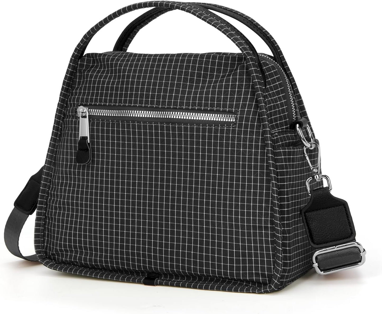 Women's Elegant Solid Color Shoulder Bag Fashionable Zipper Crossbody Bags Soft Top Handle Handbag Purse