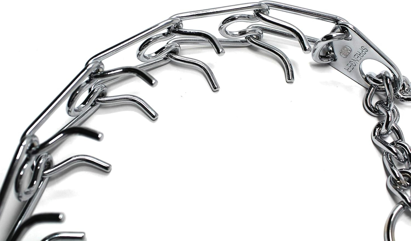 Herm Sprenger Prong Dog Training Collar Ultra-Plus Chrome Plated Steel Pet Pinch Collar No-Pull Collar for Dogs Anti Pull Training Collar Made in Germany 4mm x 25in Large