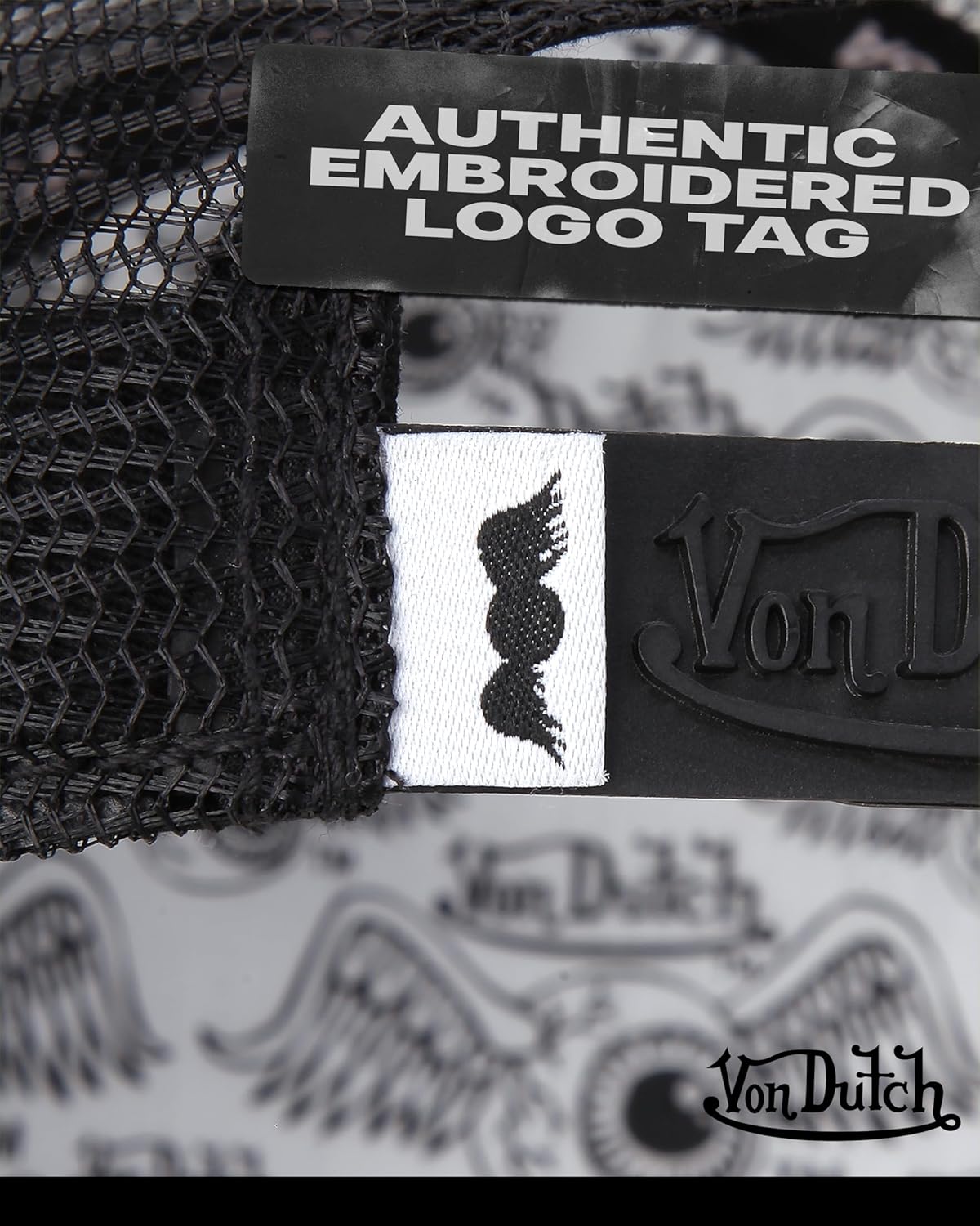 Von Dutch Unisex Trucker Hat - Velvet Curved Bill Mesh Back Retro Classic Adjustable Snapback Baseball Cap for Men and Women
