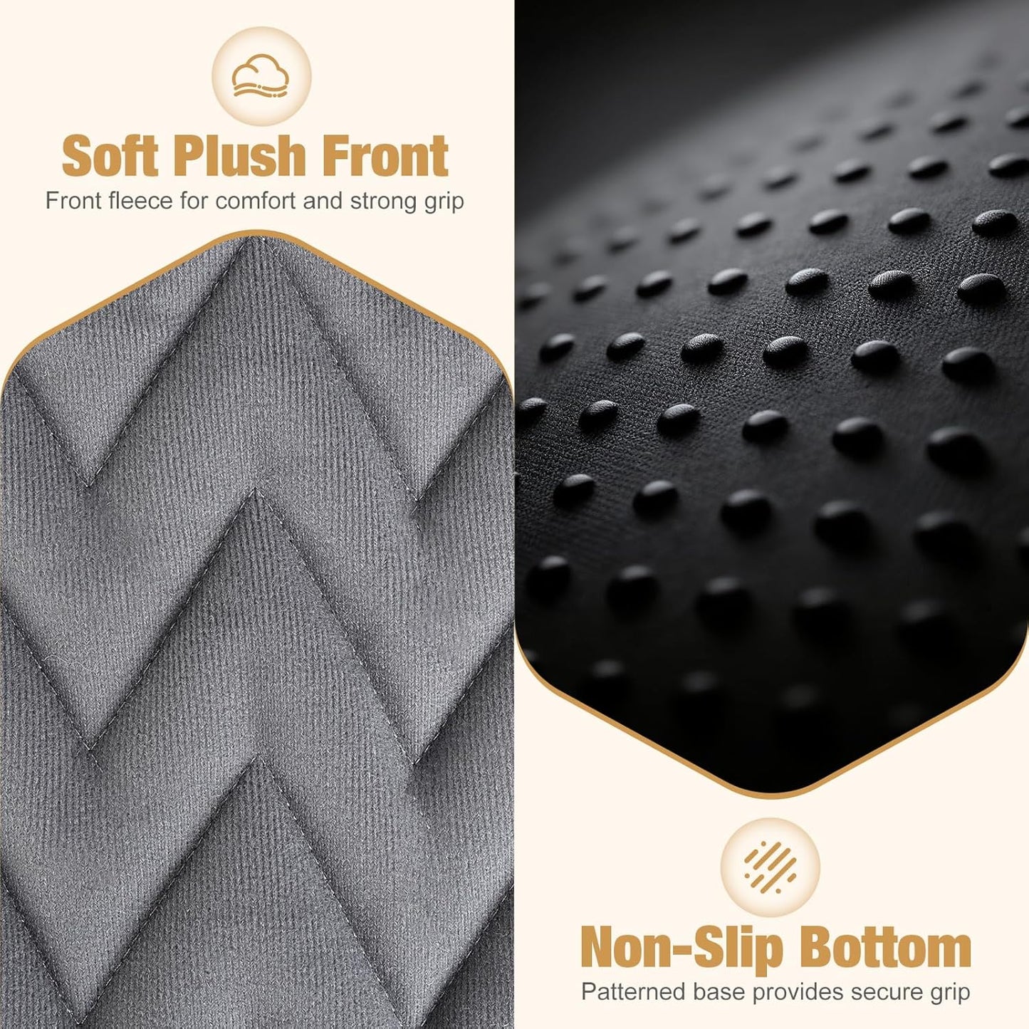 Lekereise Soft Dog Car Mat for Hard Bottom Seat Extender 53.9 x 18.1 inch- Waterproof Washable Dog Car Mat, Orthopedic Egg-Crate Foam Pet Bed, Fits Most Hard Bottom Dog Car Beds/SUVs/Trucks-Grey