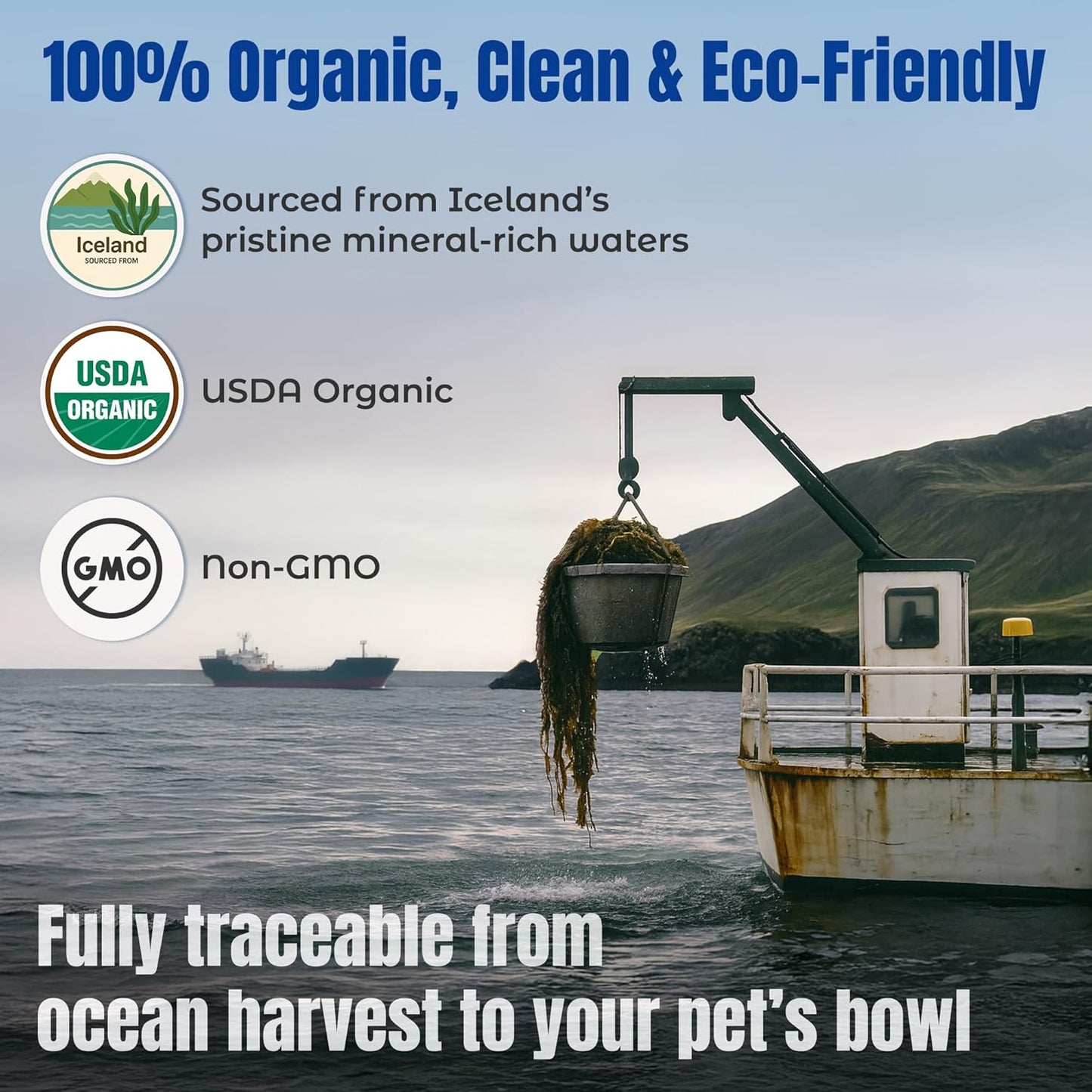 Life Line USDA Certified Organic Ocean Kelp for Pets & Livestock | Supports Skin & Coat Health, Immune Function, and Dental Hygiene | Promotes Metabolism & Reduces Plaque and Shedding – 16 oz