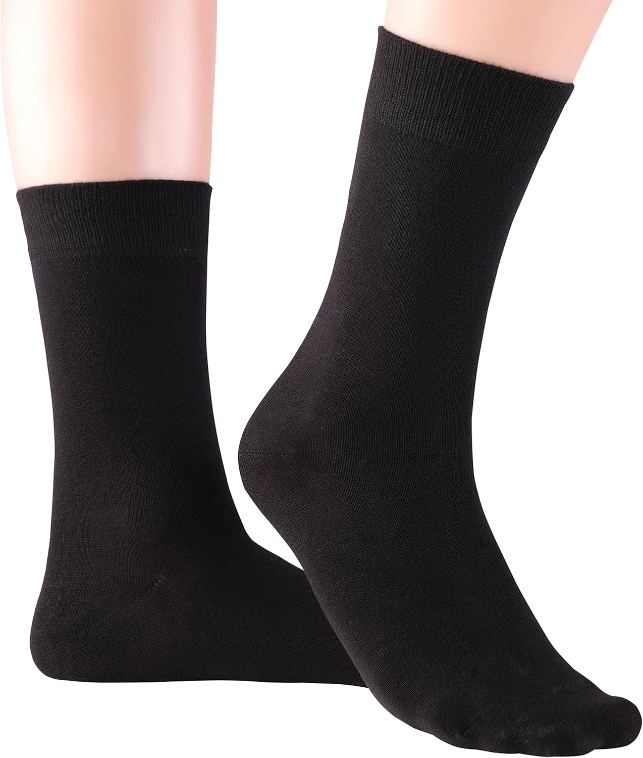 Women's Thin Rayon Dress Socks - Casual Color Crew Socks, Comfort Seam