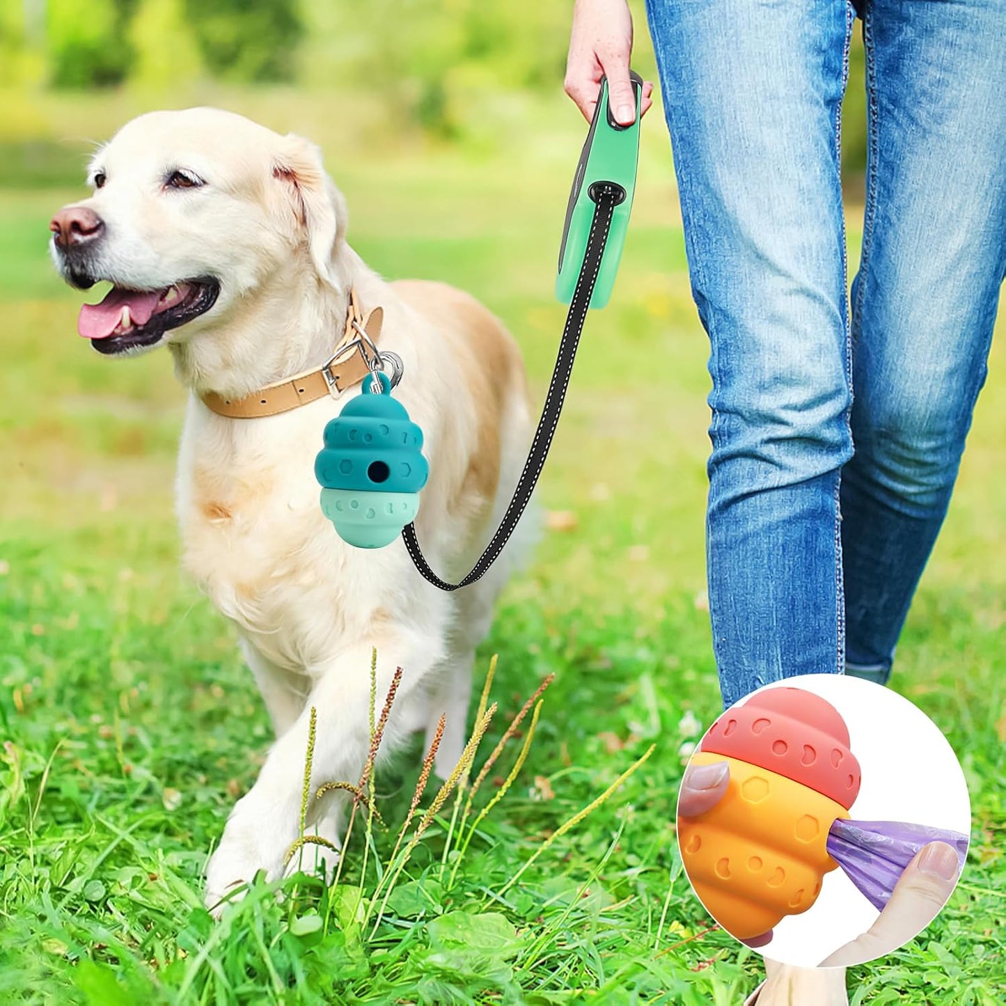 Dog Treat Toys for Medium Small Dogs, Silicone Dog Toy Treat Dispenser Slow Feeder Interactive Toys for Boredom, Enrichment Pet Toys Dispensing -Keep Them Busy- Outdoor with Buckle 1 Pack Blue