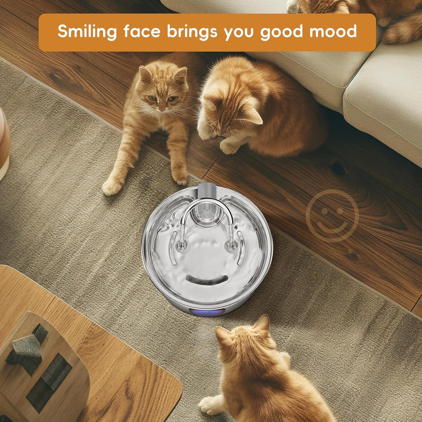 Tomxcute Cat Water Fountain Stainless Steel - 108oz/3.2L Cat Fountain for Drinking,Cat Drinking Fountain with Water Level Window,Smart Pump, Filters for Cats, Dogs, Multiple Pets