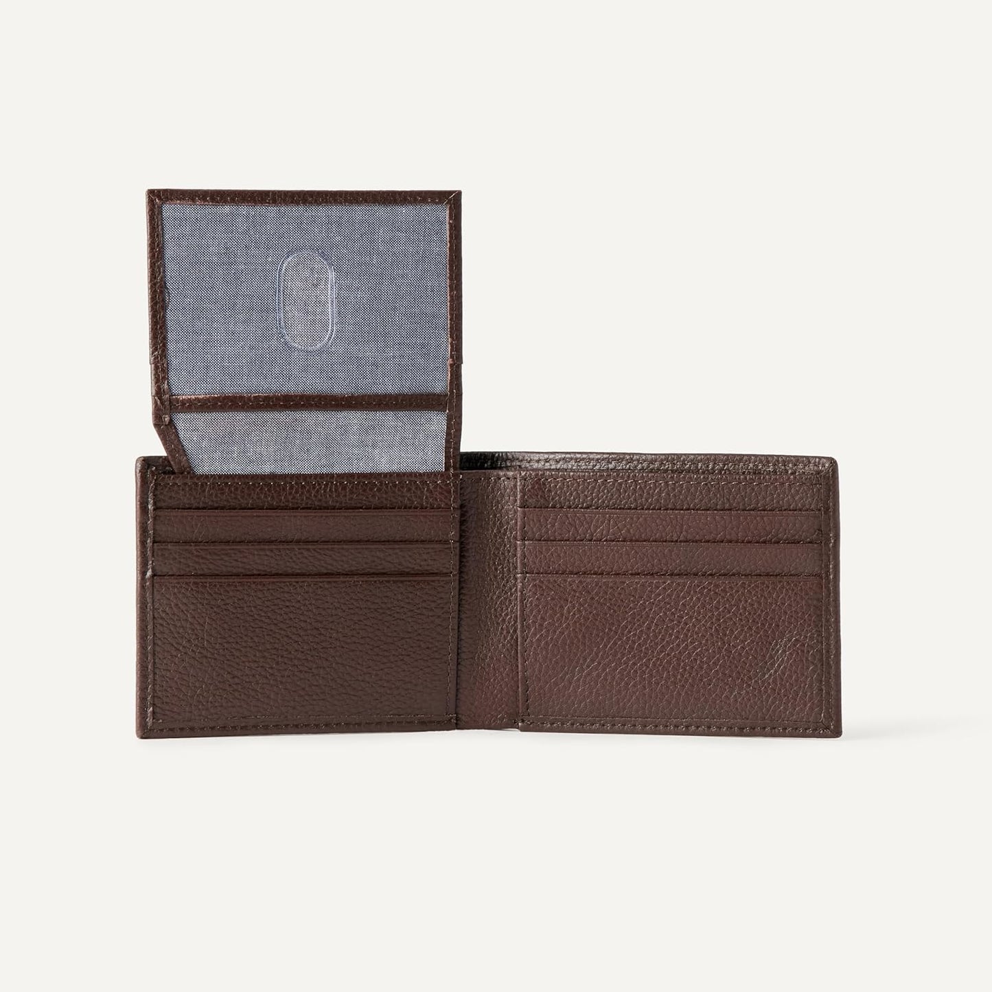 Amazon Essentials Men's Pebbled Full Grain Leather Bifold Wallet