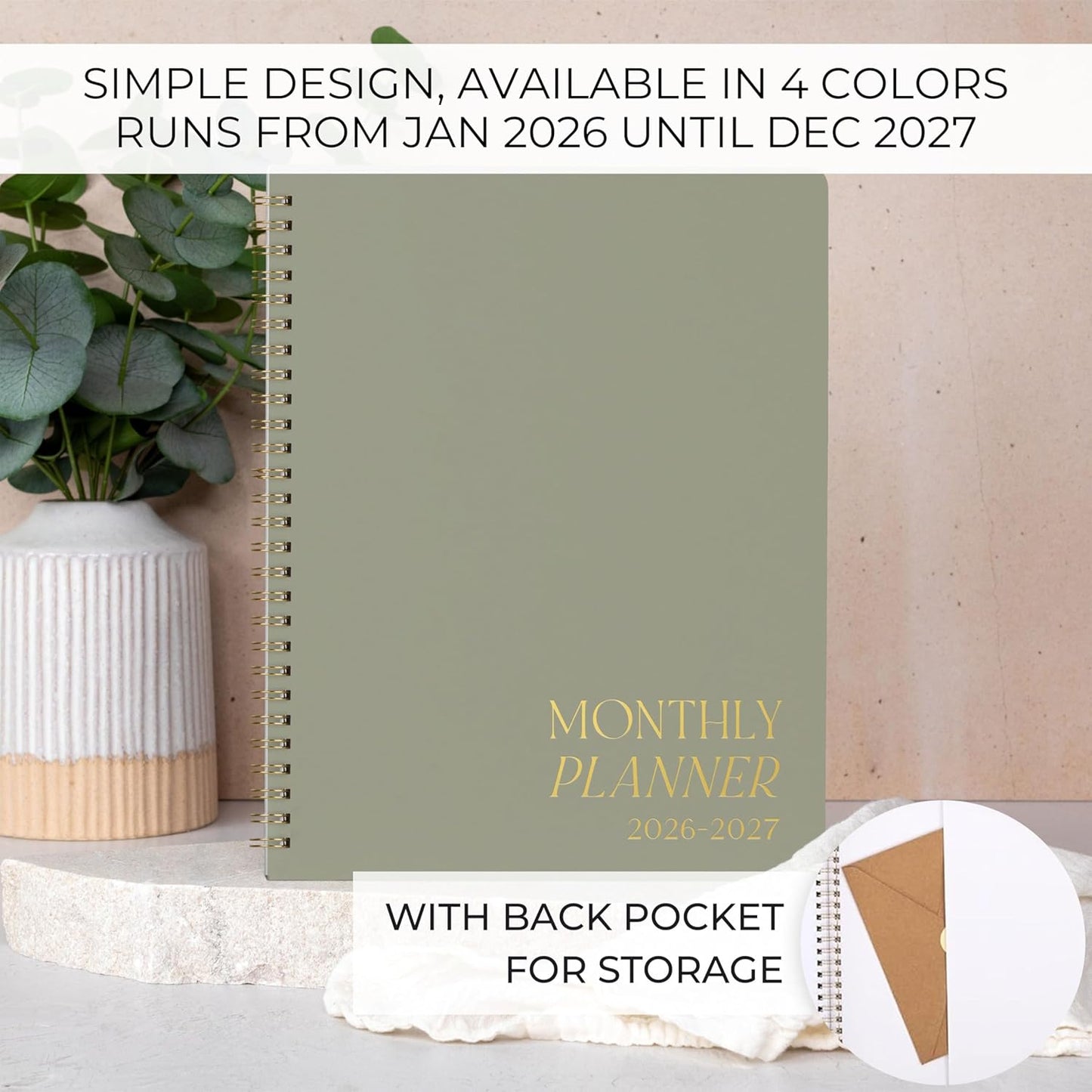 Beautiful 2026-2027 Monthly Planner and Calendar Book - To Do List Notebook That Easily Organizes Your Tasks to Boost Productivity - Runs From January 2026 Until December 2027