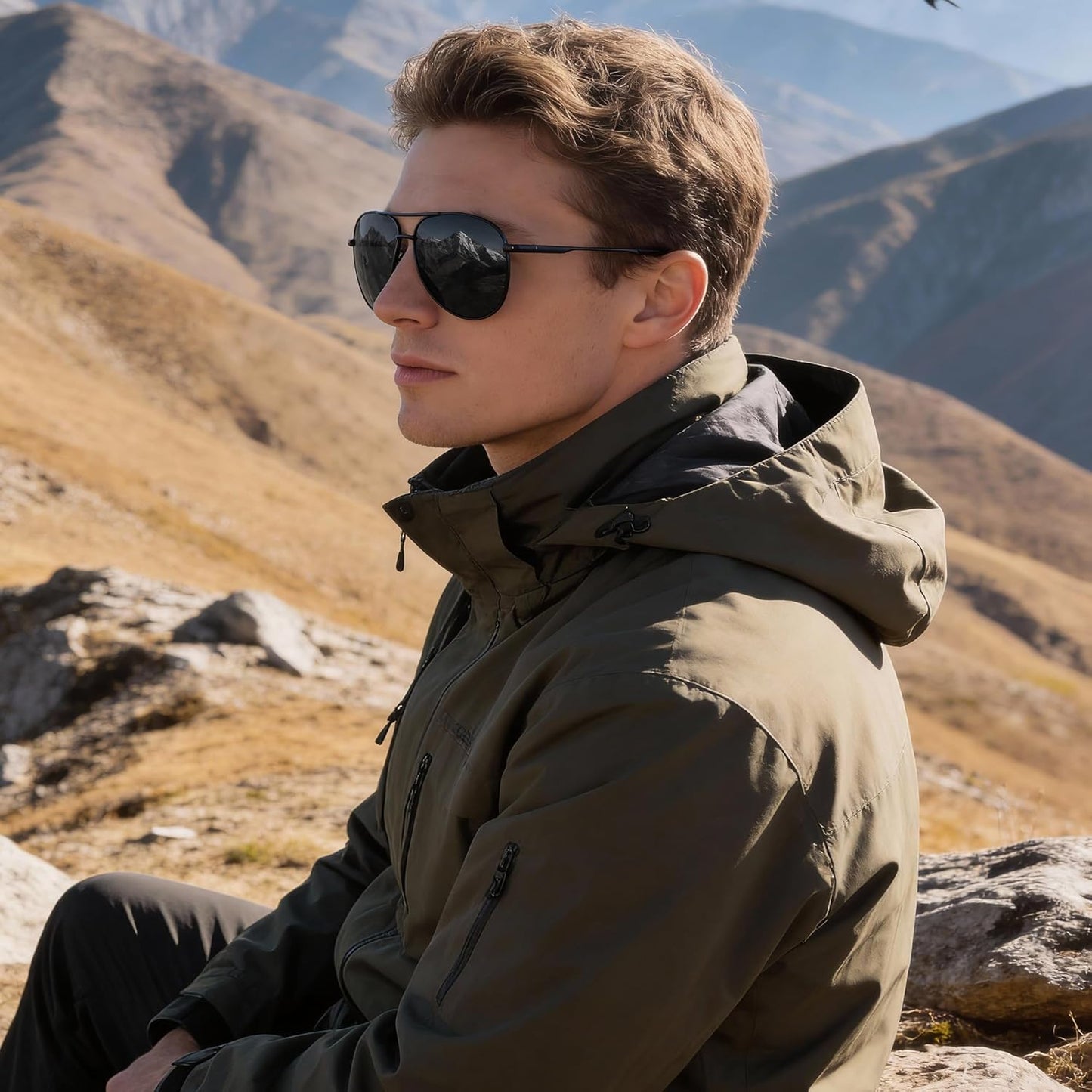 Sunglasses Men Polarized Aviator Sunglasses for Men Women Fishing Driving Sun glasses Metal Frame UV400 Protection