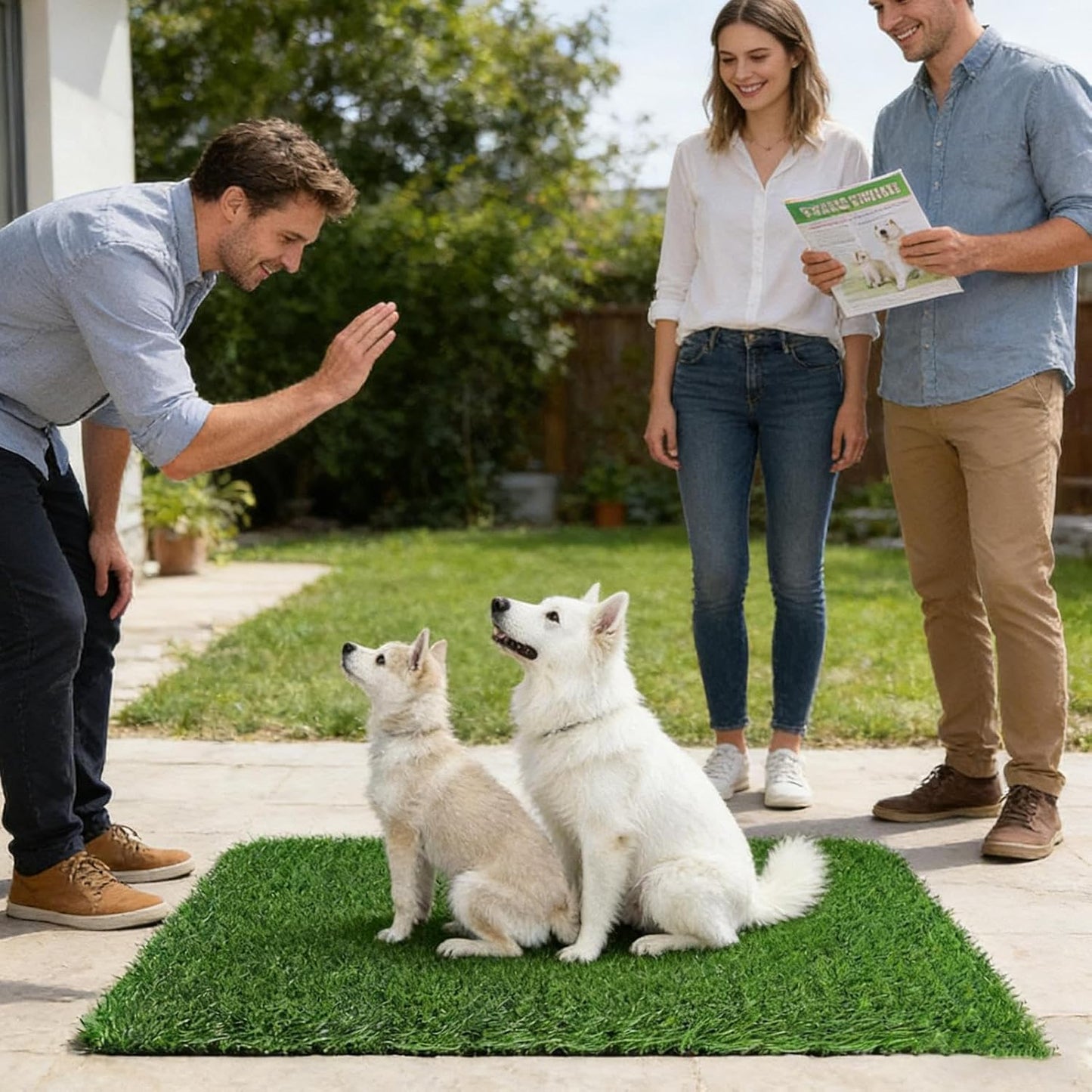 Reusable Grass Potty Pad, Fake Turf Training Pad, Leakproof with Absorbent Core, Comfortable Puppy Toilet Mat , Pet Training Pads with Natural Look, Dog Toilet Pads for Indoor Areas
