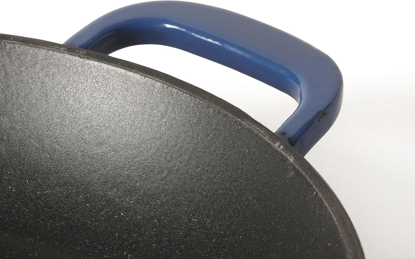 Martha Stewart Gatwick 12” Enameled Cast Iron Skillet, PFAS-Free, Classic Blue Exterior with Matte Black Enamel Interior, Rust Resistant, Oven Safe