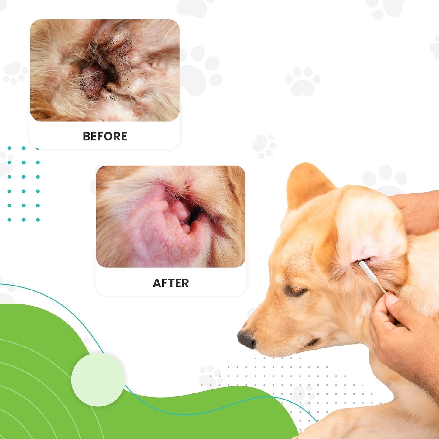 We Love Doodles Long Cotton Dog Ear Swabs | Double Sided Cotton Swabs for Dogs | Large Wooden Cleaner Balls Tool | Swabs to Flush Puppy Ears | Clean Wood Buds for Pet Ears | Wipes Solution Swabs