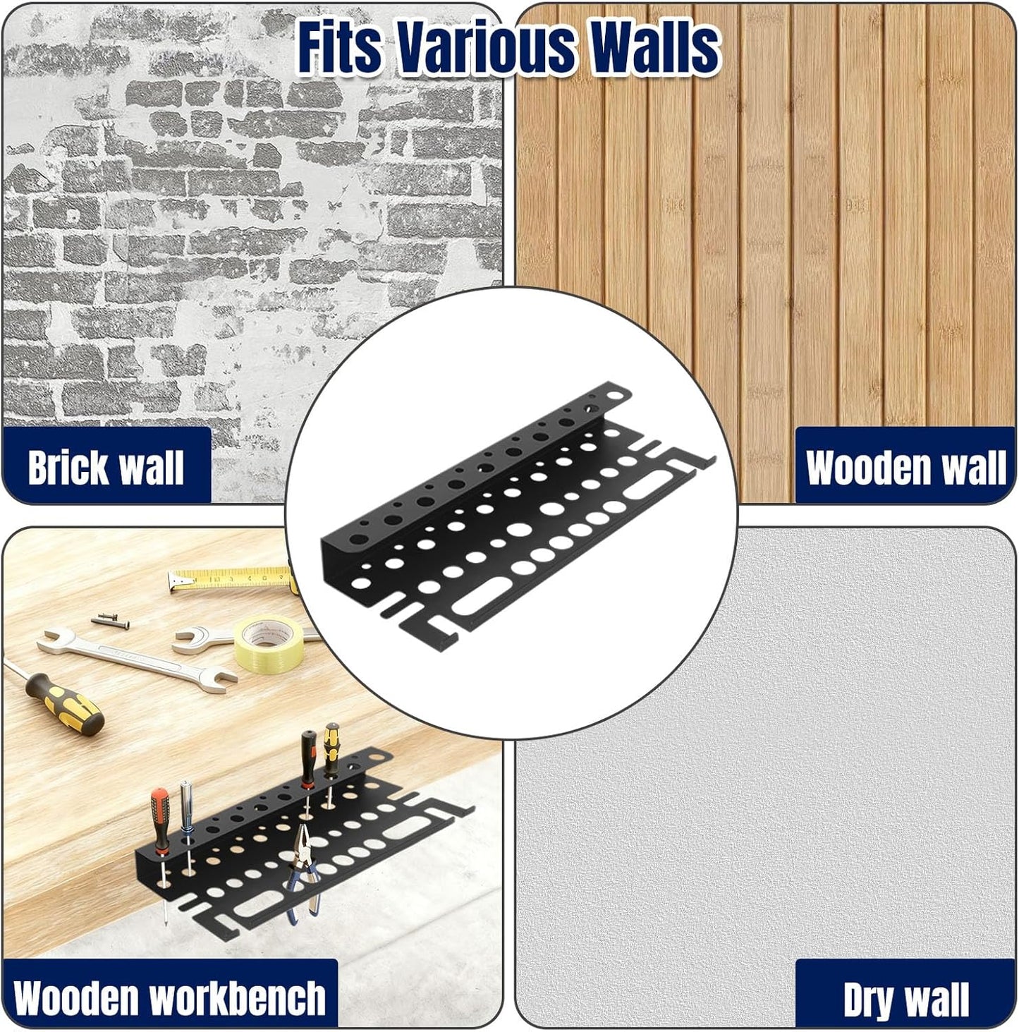 Screwdriver Organizer Wall Mount for Pliers, Screwdrivers, Garage Workshop Storage, Stores up to 43 Pliers or Small Tools, Ideal Gift for Men