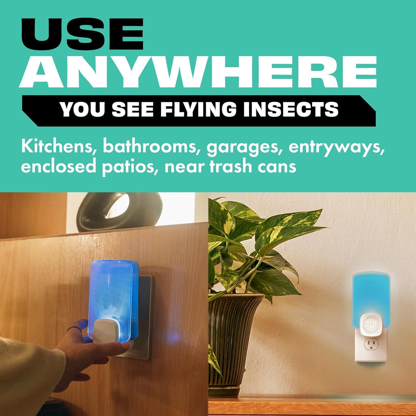 STEM Flying Insect Light Trap Refill Cartridges, Indoor Fruit Fly Trap, Insecticide-Free Pest Control for Home, Attracts and Traps Insects, Official STEM Refills - 6 Count
