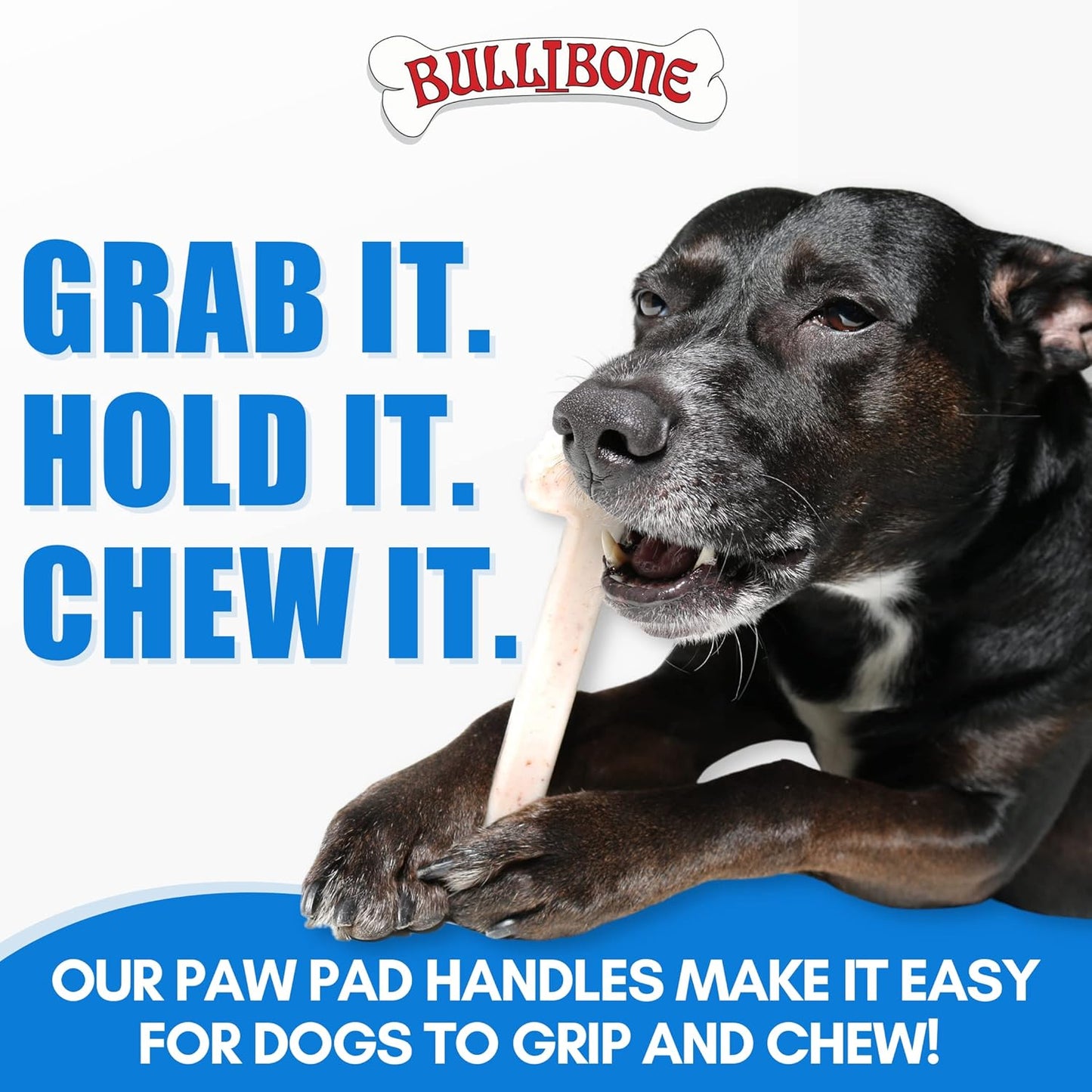 Bullibone Nylon Dog Chew Toy for Aggressive Chewers - Dental Hygiene Bone with Peanut Butter Flavor, Durable Tough Chew Toys for Small Dogs, Indestructible Dog Bone - Single