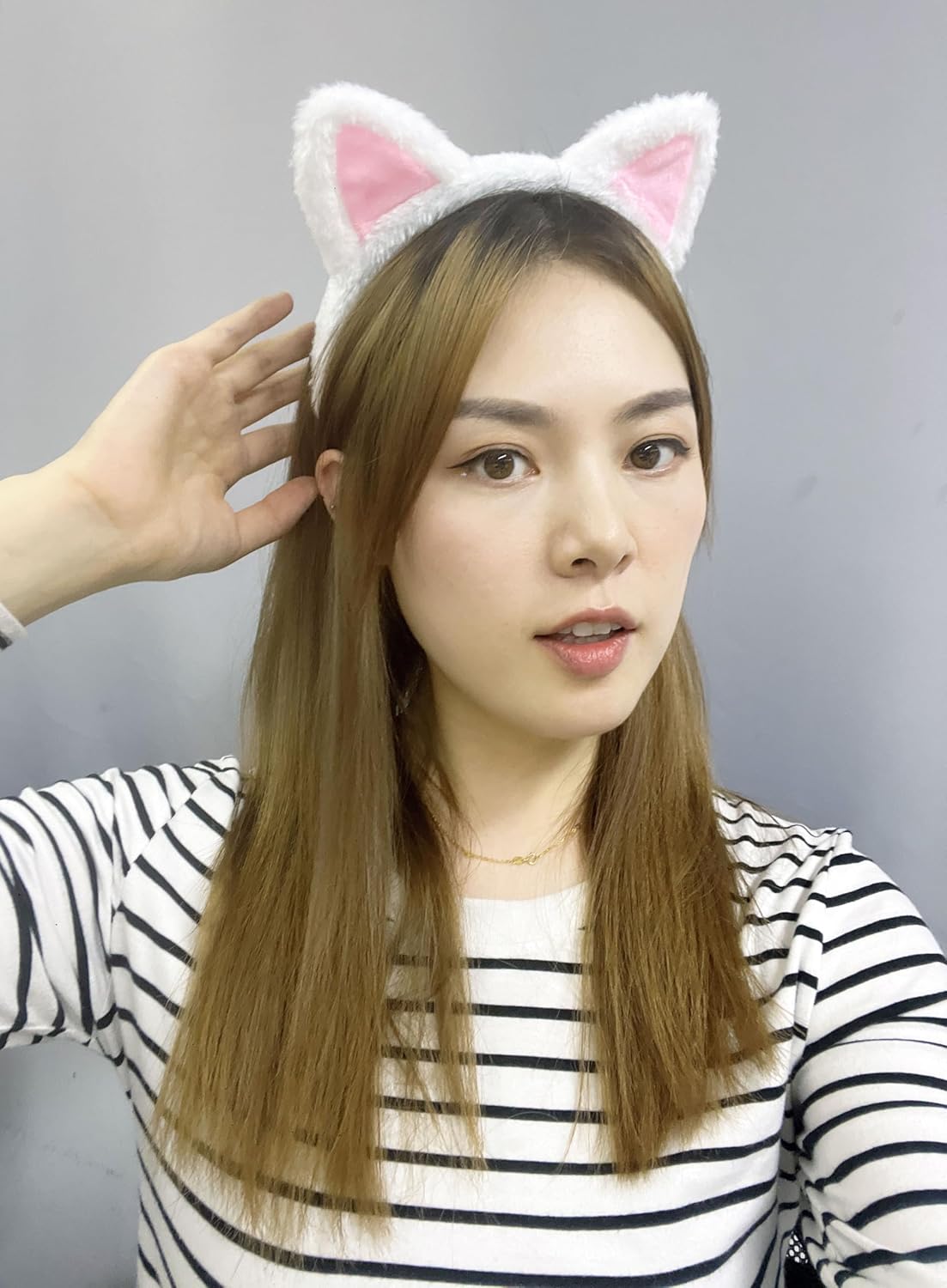 Cat Ears Headband 2‑Pack – Plush Fuzzy Headbands for Cosplay, Makeup, Yoga, Spa & Photo Props — One Size Fits Most