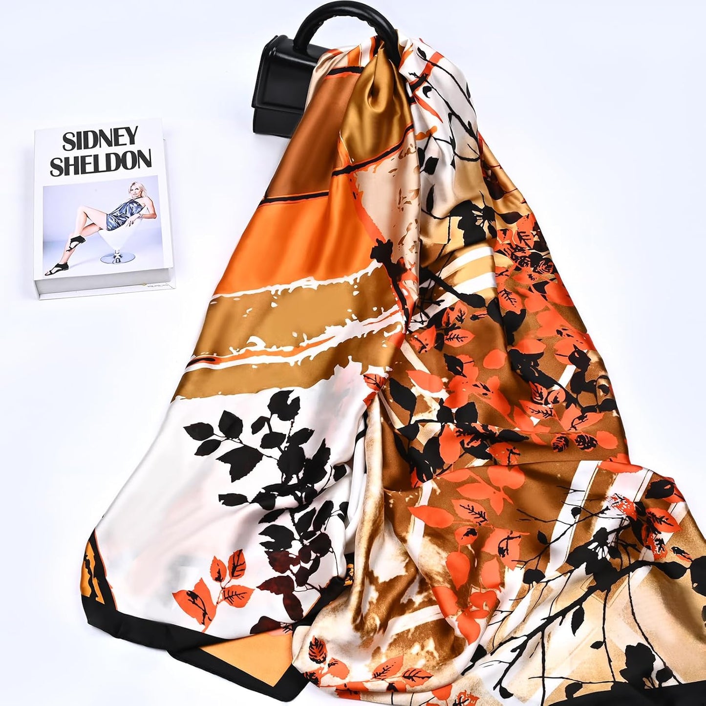 FINIZO Mulberry Silk Feeling Long Scarf for Women Large Shawls for Headscarf and Neck Sunscreen Shawls