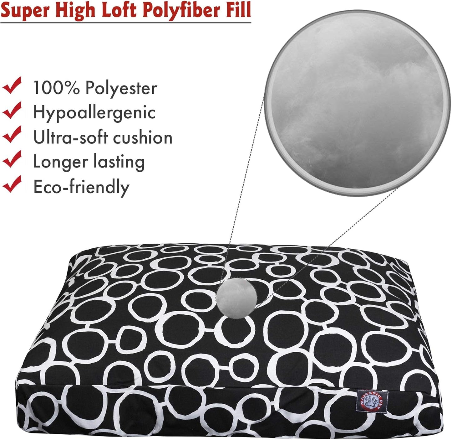 Majestic Pet Fusion Black Small Rectangle Pet Bed