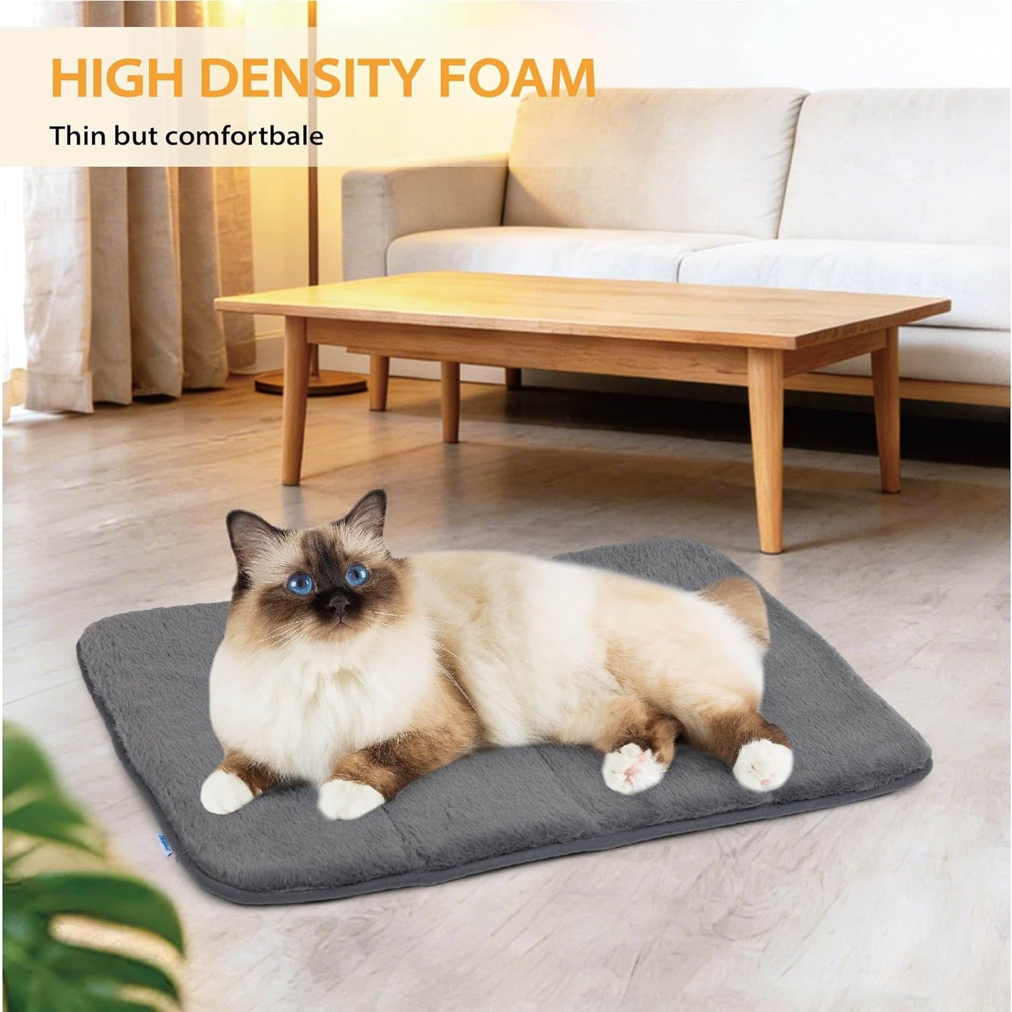 Dog Crate Pad for XX Large Dog - 47x29 Memory Foam Dog Bed, Washable & Anti-Slip Dog Bed Mat, Ultra Soft Kennel Pad for Dogs Cozy Sleeping Mat, Grey