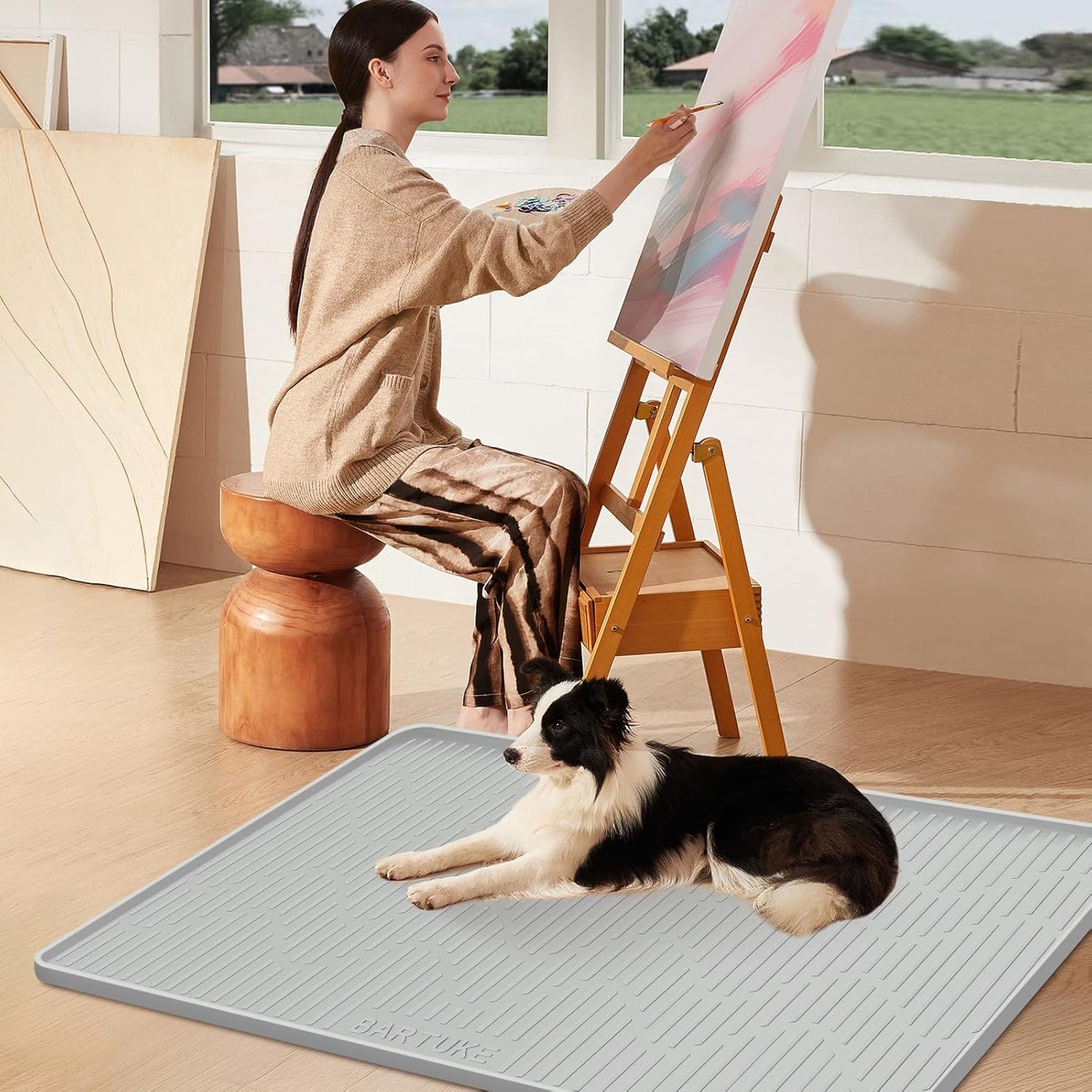 Pee Pads for Dogs, 54" x 27.5" Extra Large Reusable Silicone Mat, Washable Reusable Puppy Training Pads for Potty Training, Non-Slip, Leak-Proof, Indoor Floor Protection