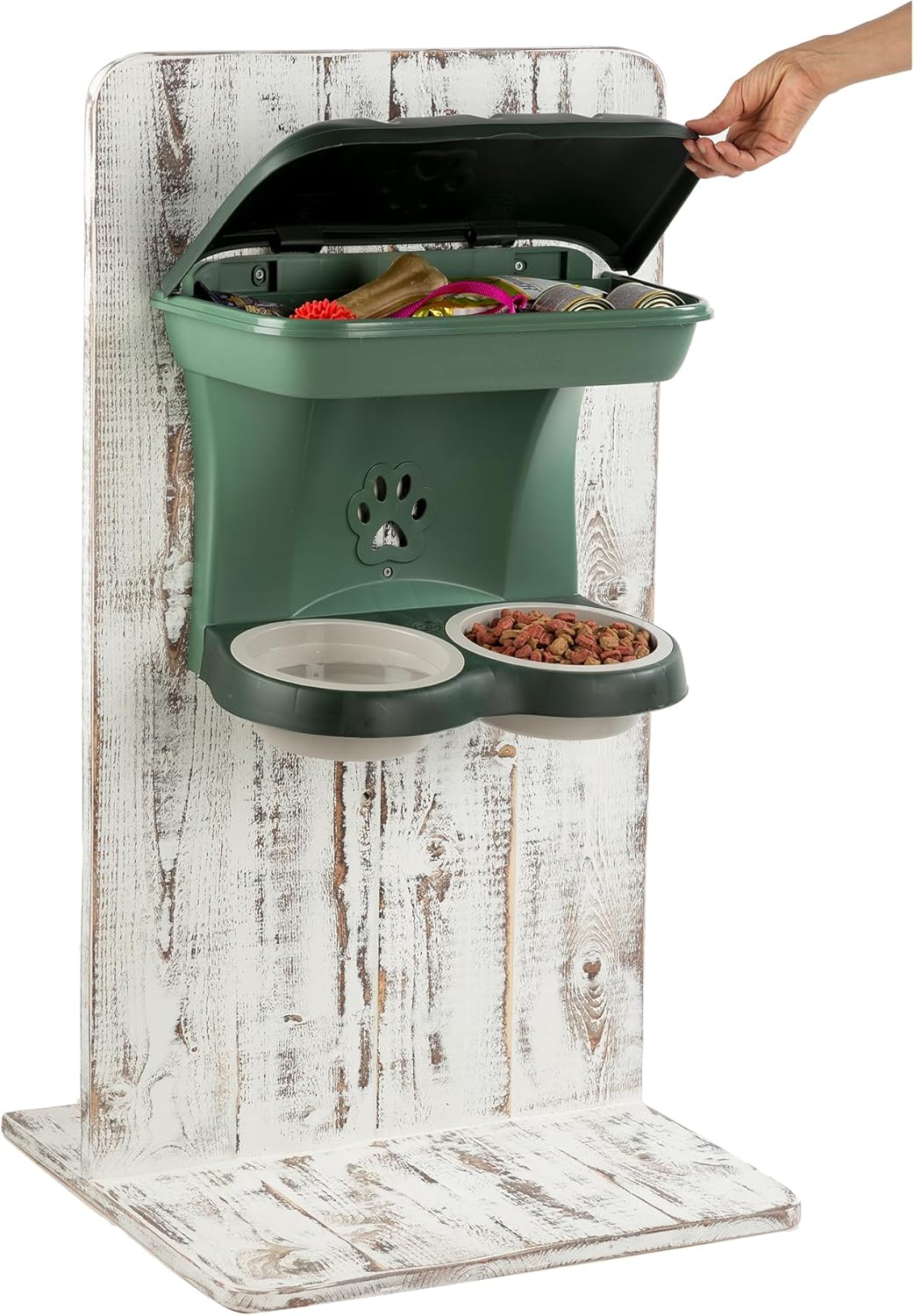 Bama Pet AP-19046 Elevated Food Stand - Large, Green