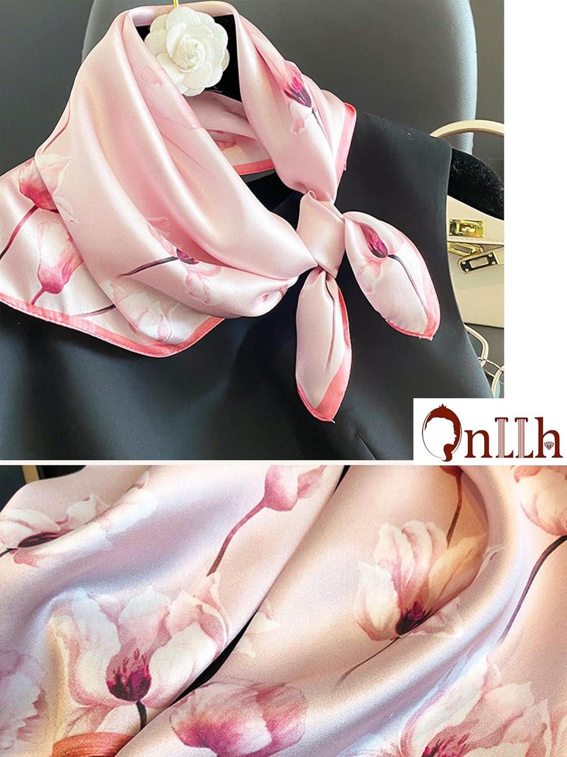 Silky Scarf for Women Lightweight Satin Bandanas Neck Hair Wrap For Sleeping Head Scarves 27.5"