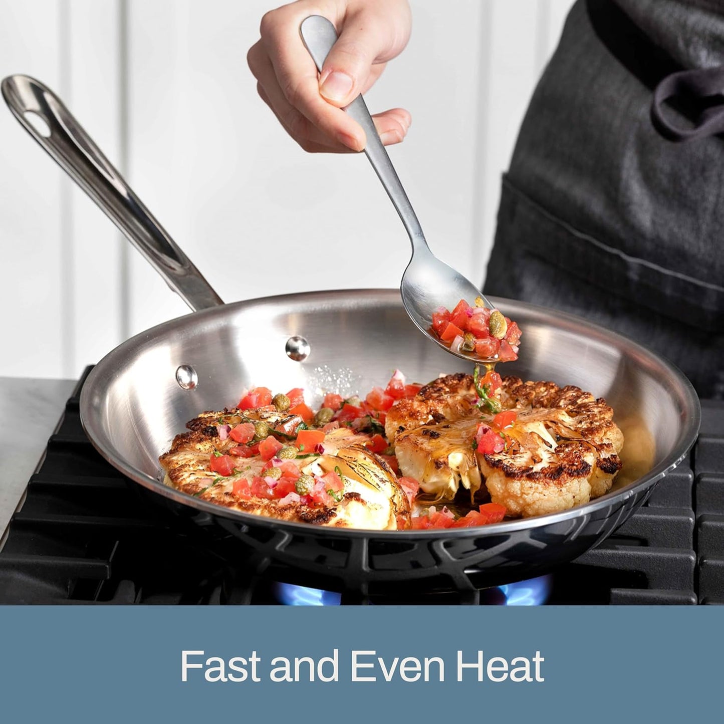 All-Clad D3® Stainless Steel 7 Piece Cookware Set- Made in USA- Includes Frying Pans, Saucepan, Sautépan, Stockpot - Professional Grade -Oven Safe & Induction Compatible