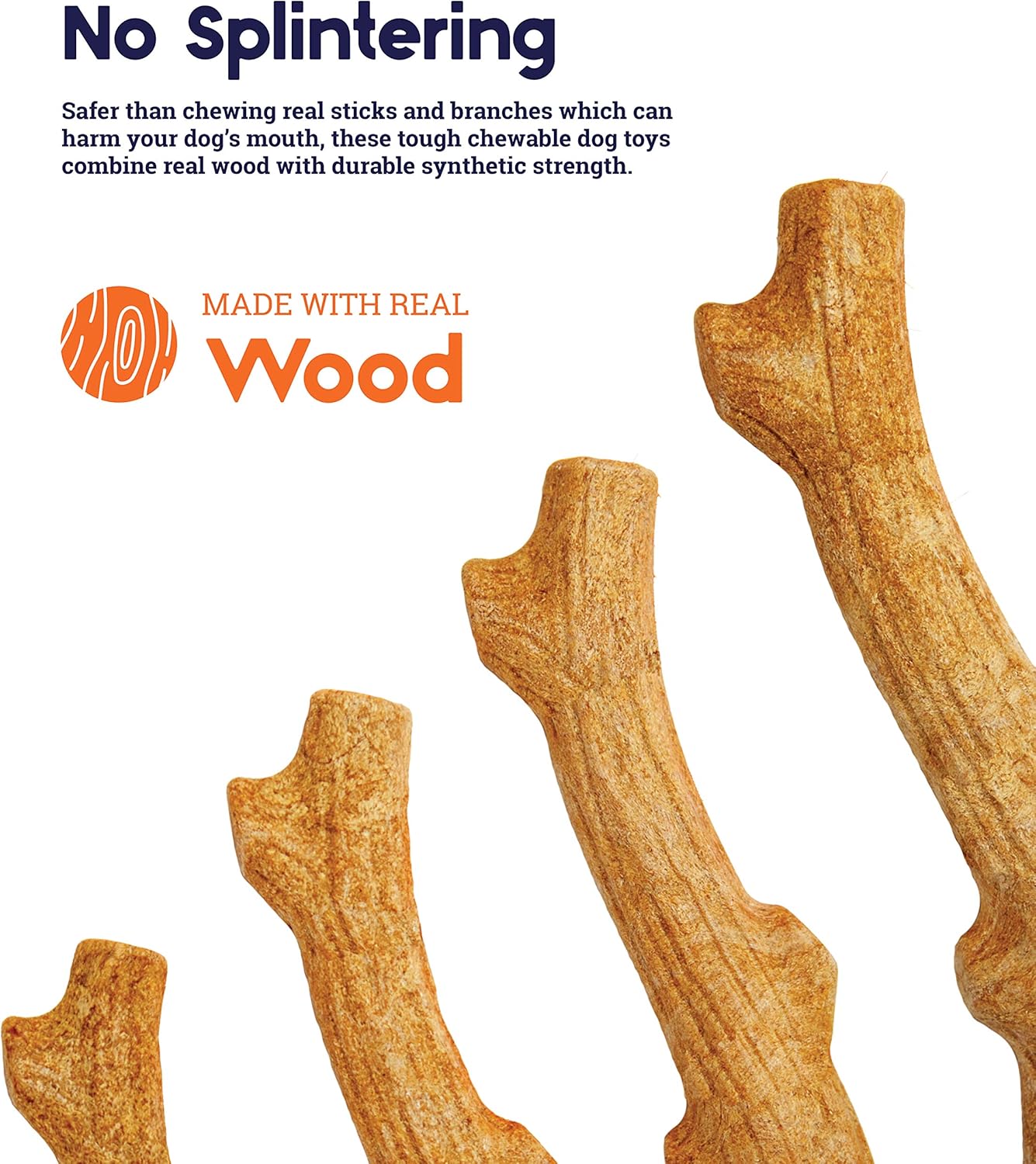 Outward Hound by Petstages Super Dogwood Durable Dog Chew Toy, Large - Long Lasting Chew Stick Made with Real Wood - USA Made, L