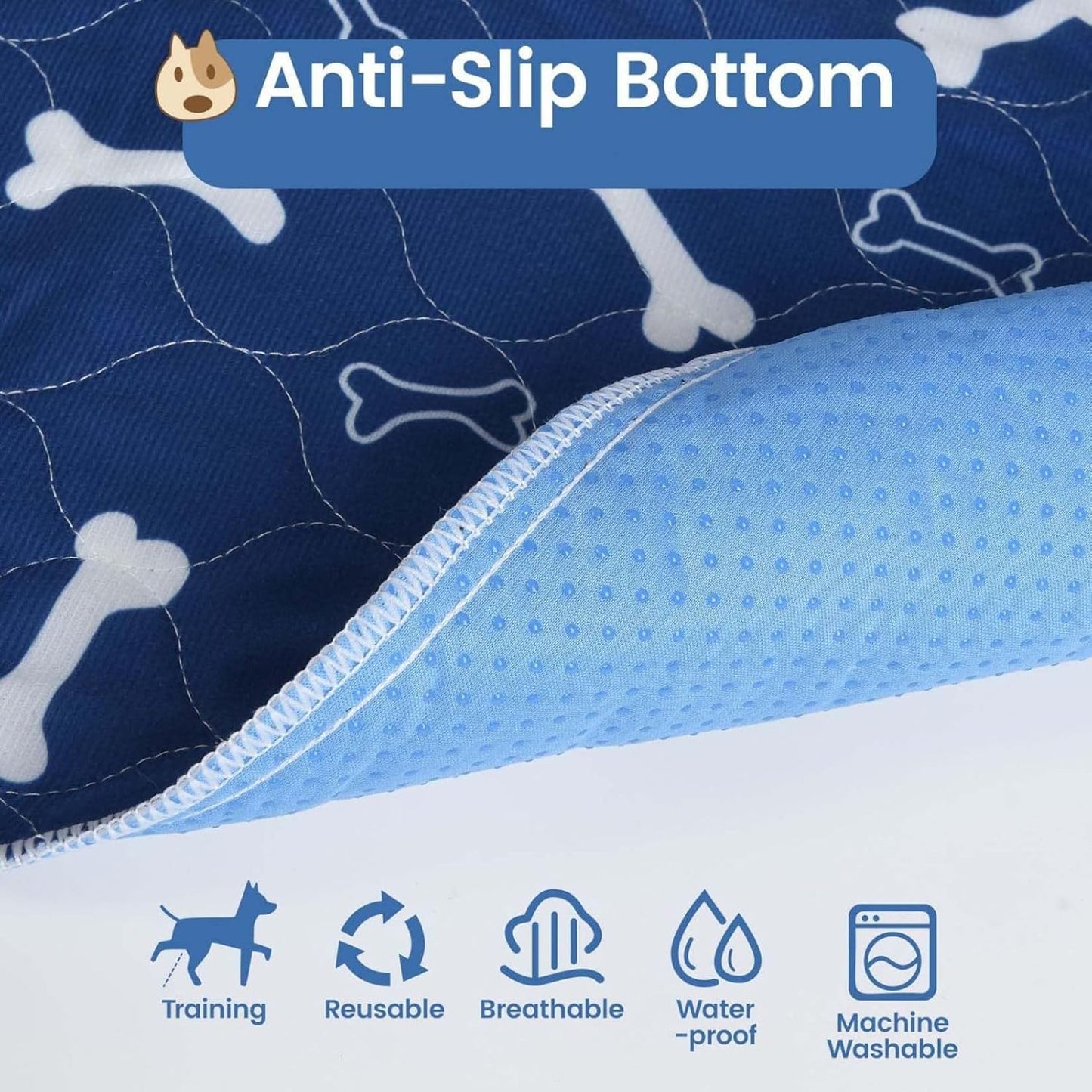 Dog Pee Pads,Leakproof Strong Absorbent - Extra Heavy Absorbency Washable Underpad | for Small Medium Dog Potty Bed Sofa Crate Car Whelping Bed Car