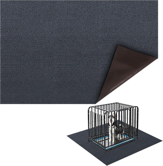 Dog Playpen Mat, Dog Crate Pad Liner for Kennel Training Under Pet Cage Non-Slip Kennel Mat to Protect Floors Extra Large Absorbs Urine Reusable Dog Playpen Mat, 47.23" X 60.23"
