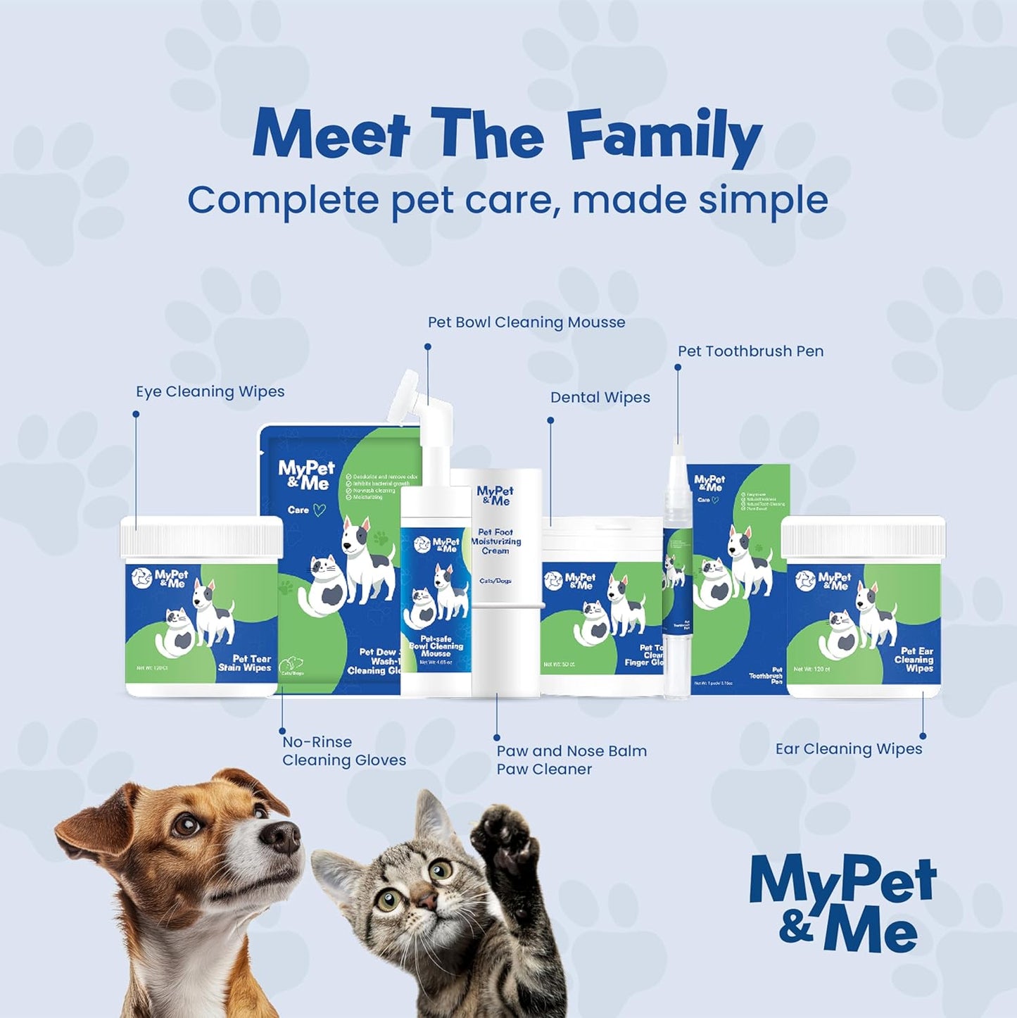 MyPet&Me Eye Wipes for Dogs, 120 Count – Tear Stain Remover & Fragrance-Free Dog Eye Wipes - Hypoallergenic Pet Eye Cleaning Wipes for Dirt & Discharge - Gentle Daily Eye Care for All Dogs and Cats