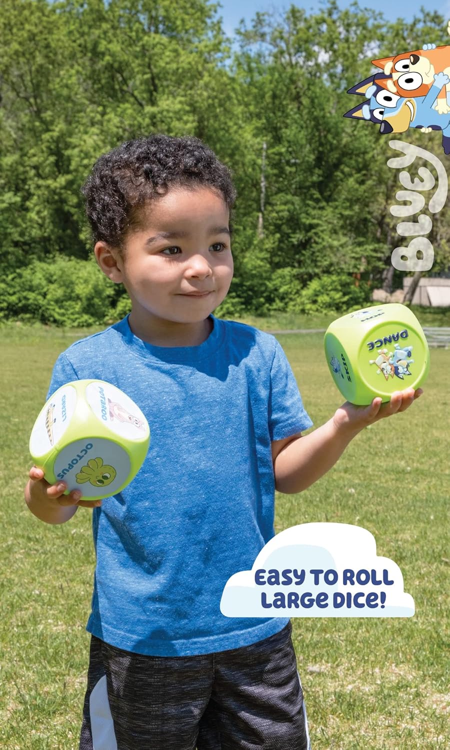 BLUEY Wackadoo Dice Imagination Act Out the Action Game | Family Game Night for All Ages | Creative and Engaging Fun for All Featuring Bluey and Bingo with 36 unique and silly combinations