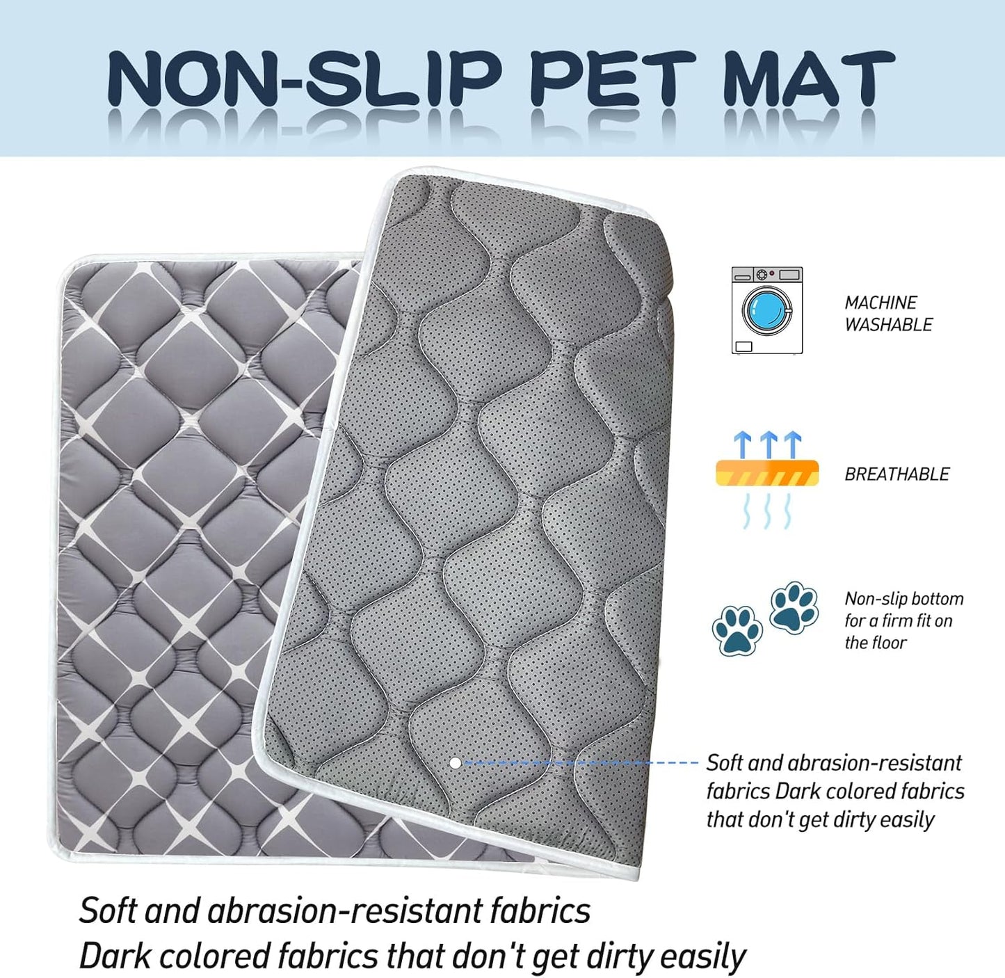 Bubble bear Dog Crate Pad - Ultra Soft, Washable Crate Mat, Anti-Slip Kennel Pad for Small/Medium/Large Dogs, Dark-Hued to Hide Stains (36"x23")
