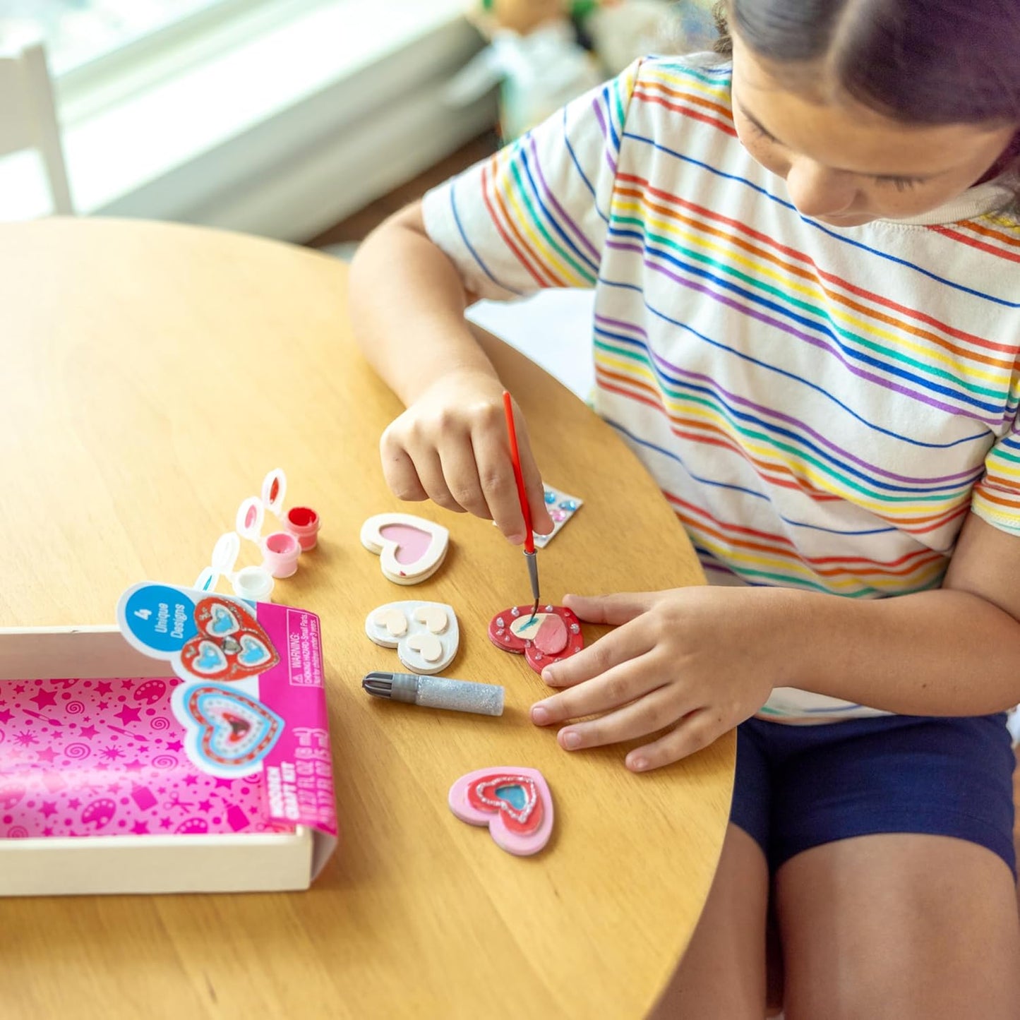Melissa & Doug Decorate-Your-Own Wooden Magnets Craft Kit Bundle (12 Magnets) - Wood Crafts for Kids, Preschool Toys, and Learning Resources for Ages 4+