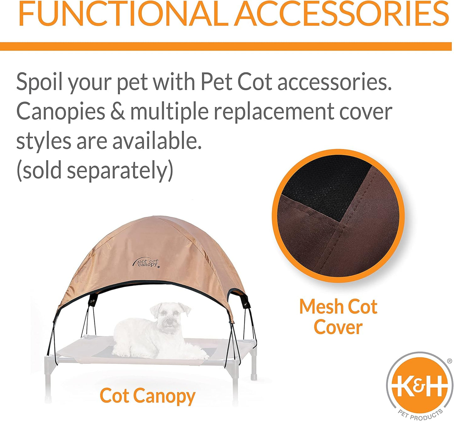 K&H Pet Products Comfy Pet Cot Elevated Pet Bed Chocolate/Tan Small 22 X 17 X 7 Inches
