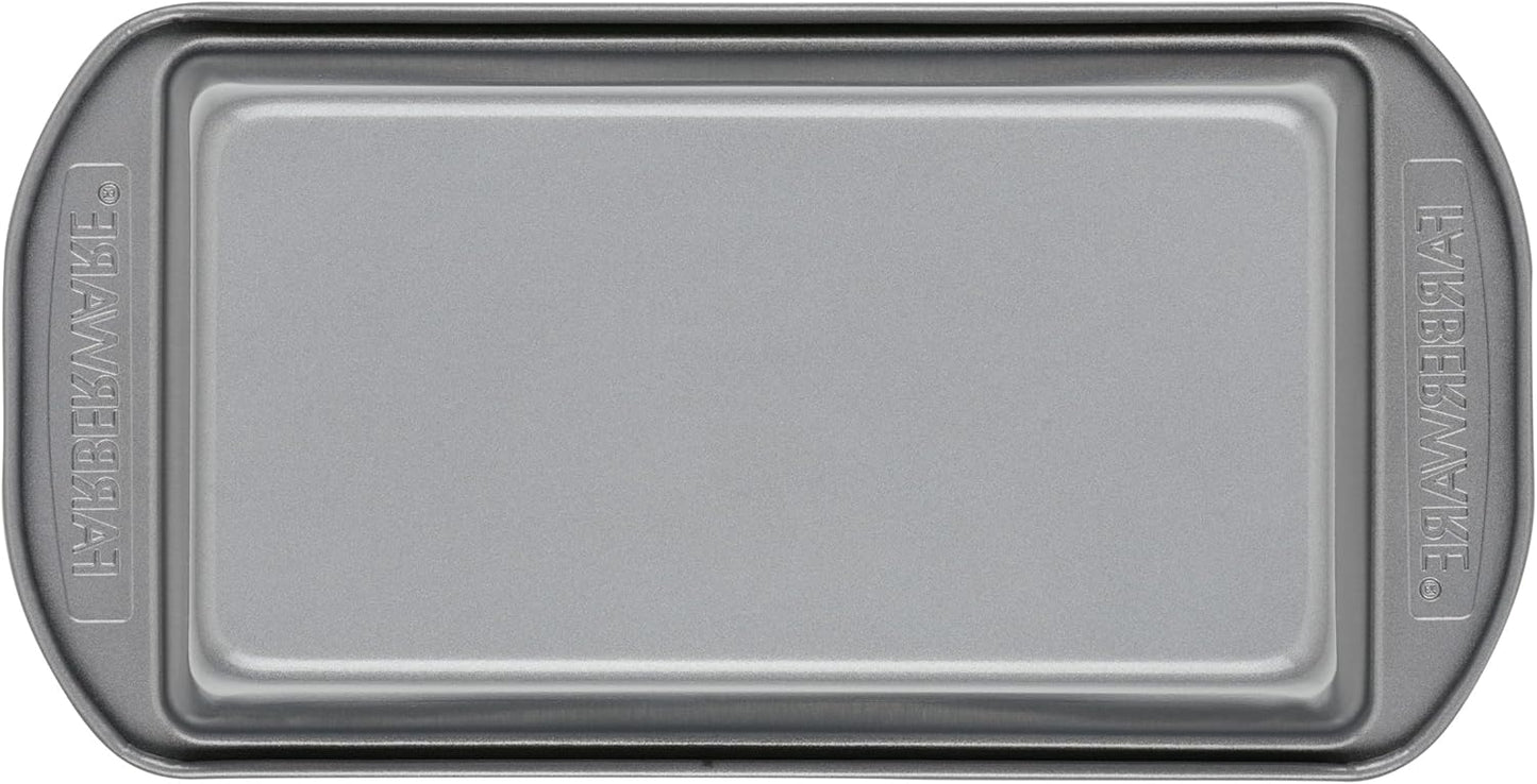 Farberware Bakeware Meatloaf/Nonstick Baking Loaf Pan Set, Two 9-Inch x 5-Inch, Gray