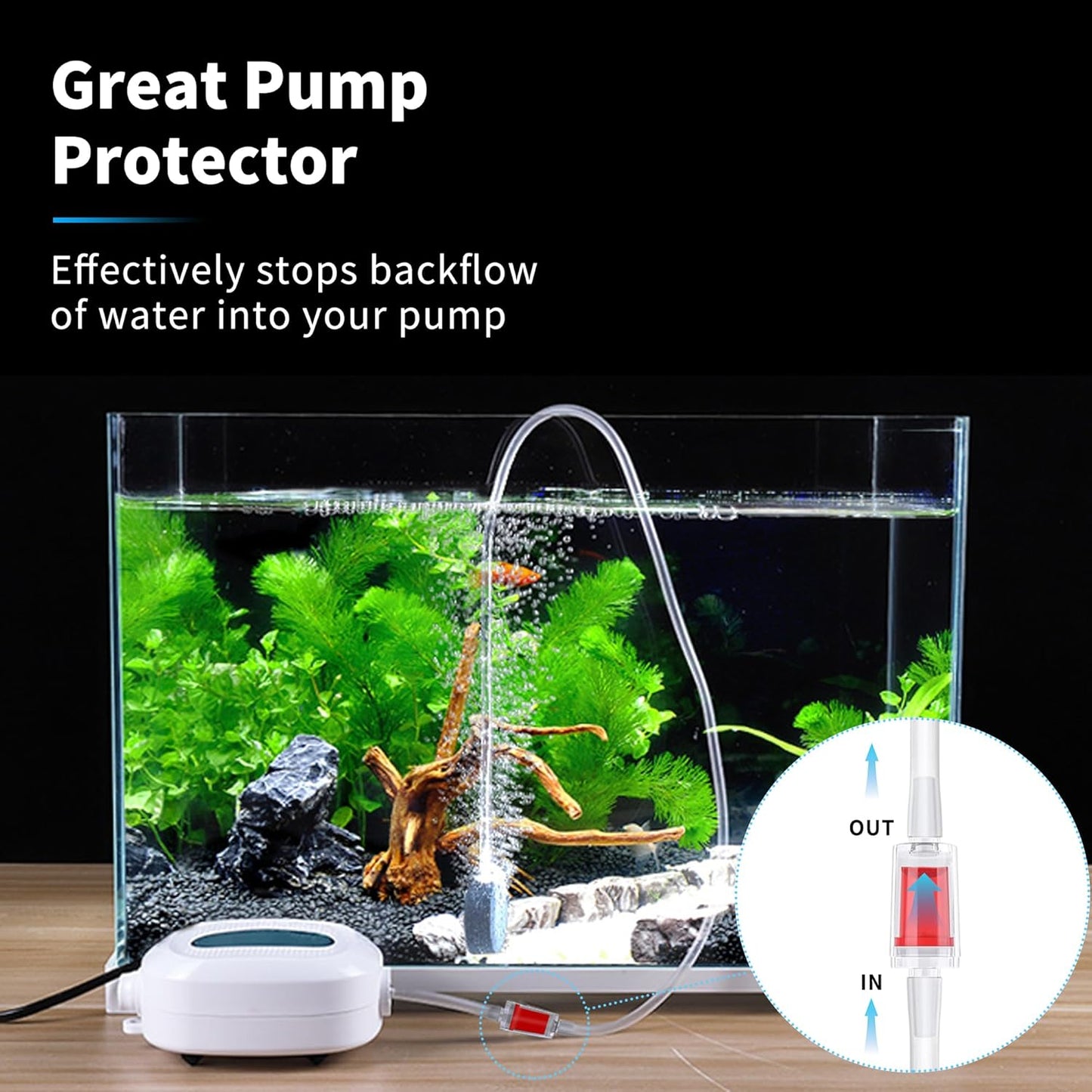 Premium 25FT 3/16inch Air Hose for Aquarium with Connector,Check Valve, Control Valve Accessories (Translucent, 25 ft.)