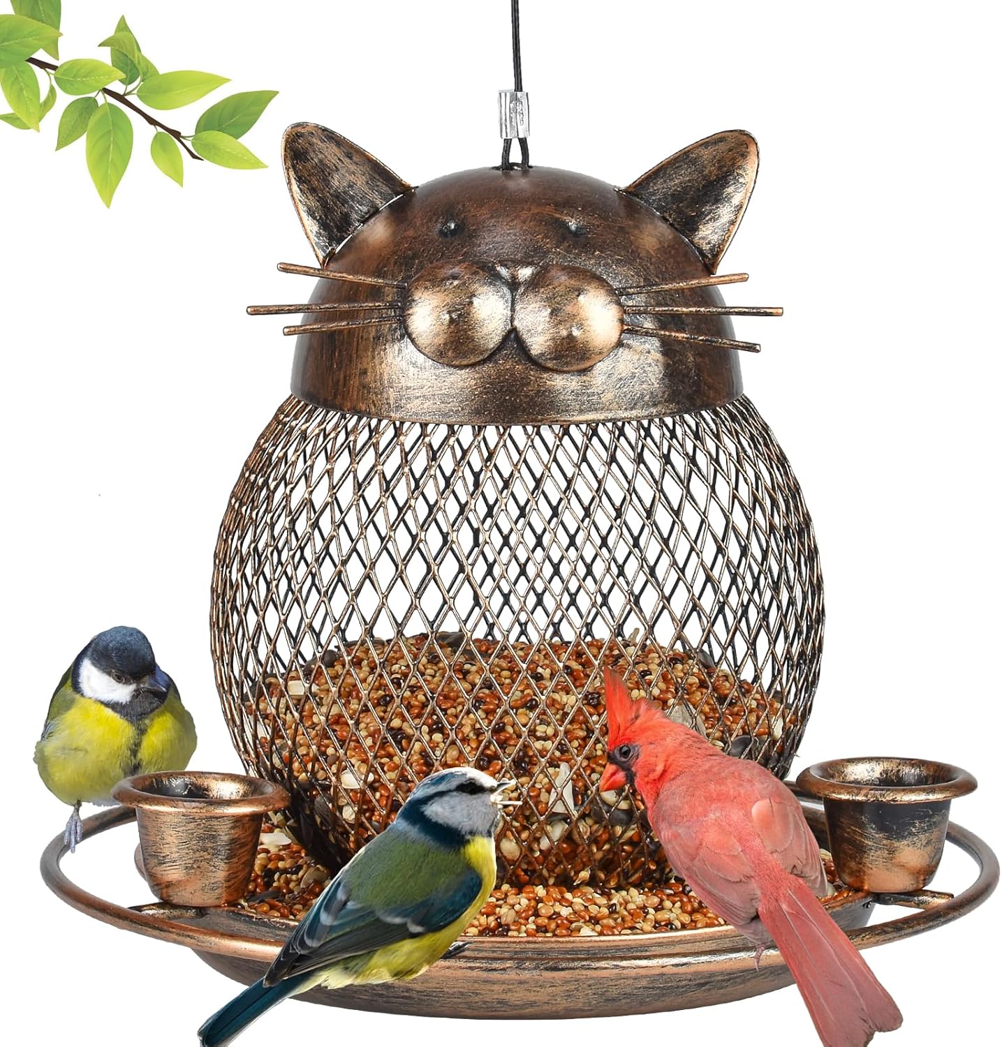 Bird Feeders for Outdoors, Heavy Duty Metal Wild Bird Feeder, Finch Bird Feeder Sparrow Birdfeeder for Garden Yard Hanging Decor