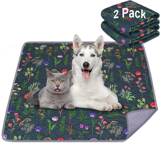 Washable Pee Pads for Dogs, 2 Pack Super Absorbent pee pads for dogs Reusable pee pads for dogs large 100% Waterproof puppy pads pet training pads for Potty, Playpen, Crate, Sofa, Car, 34'' x 36''