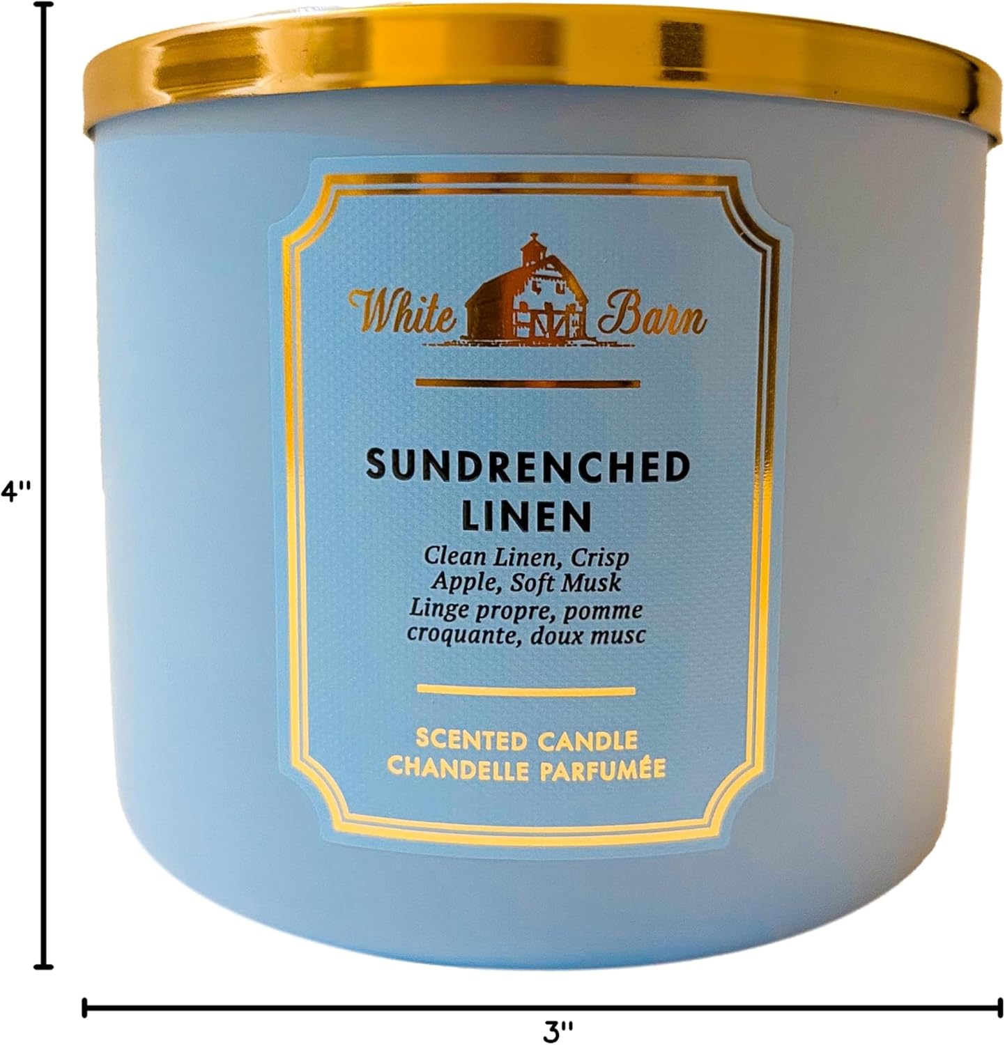 Bath & Body Works Sun-Drenched Linen 3-Wick Candle