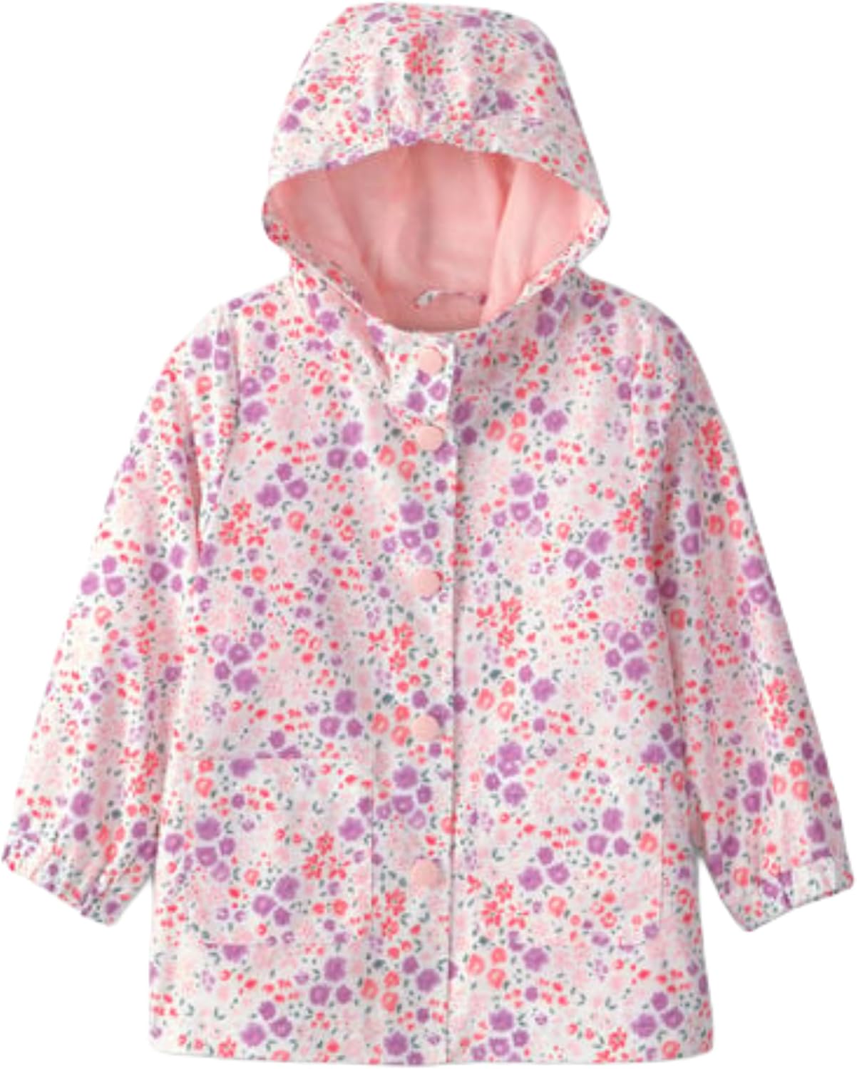 Carter's Toddler & Little Girls' Midweight Fleece Lined Hooded Raincoat Rain Jacket